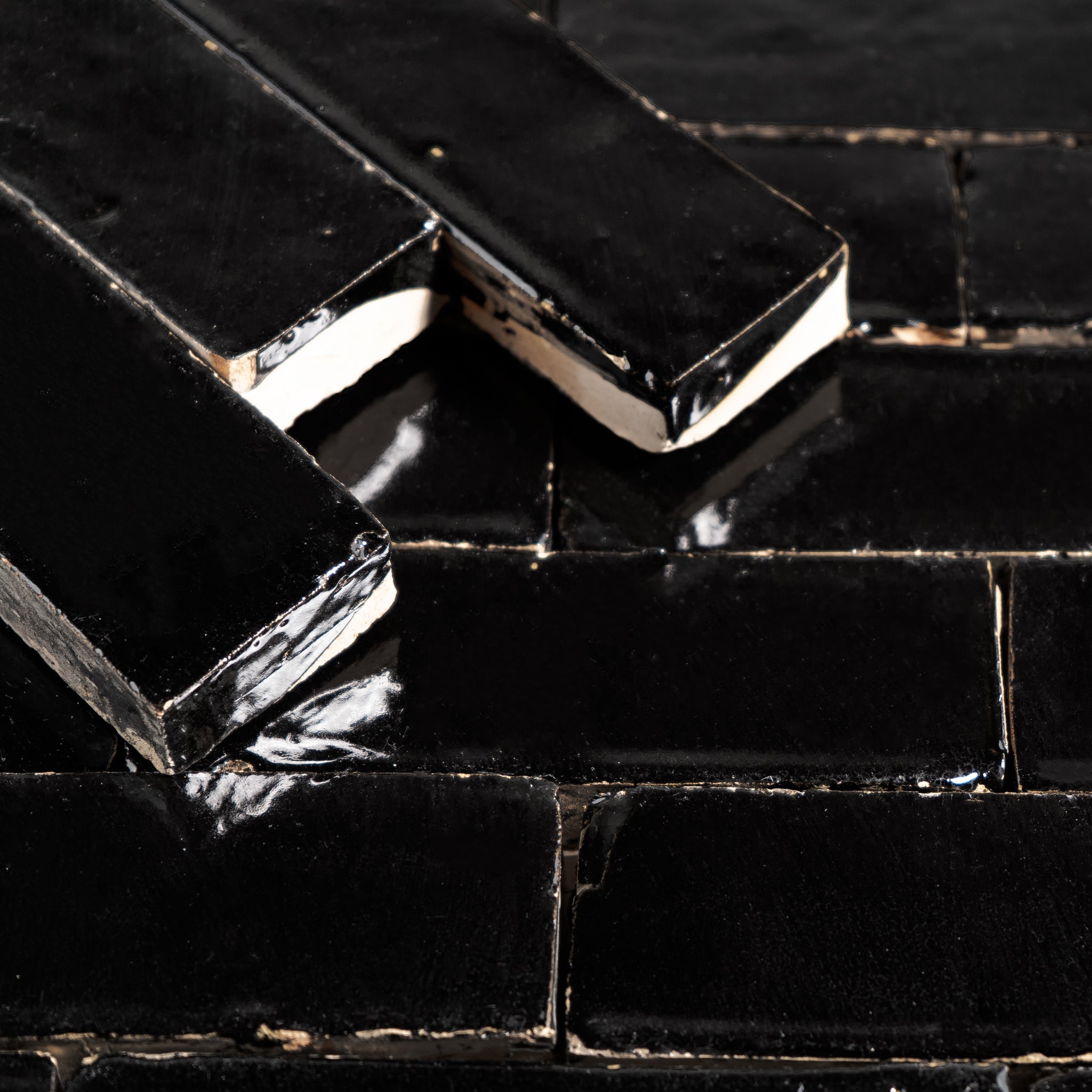 Black Zellige Tile 2x6 - Cemento Collection