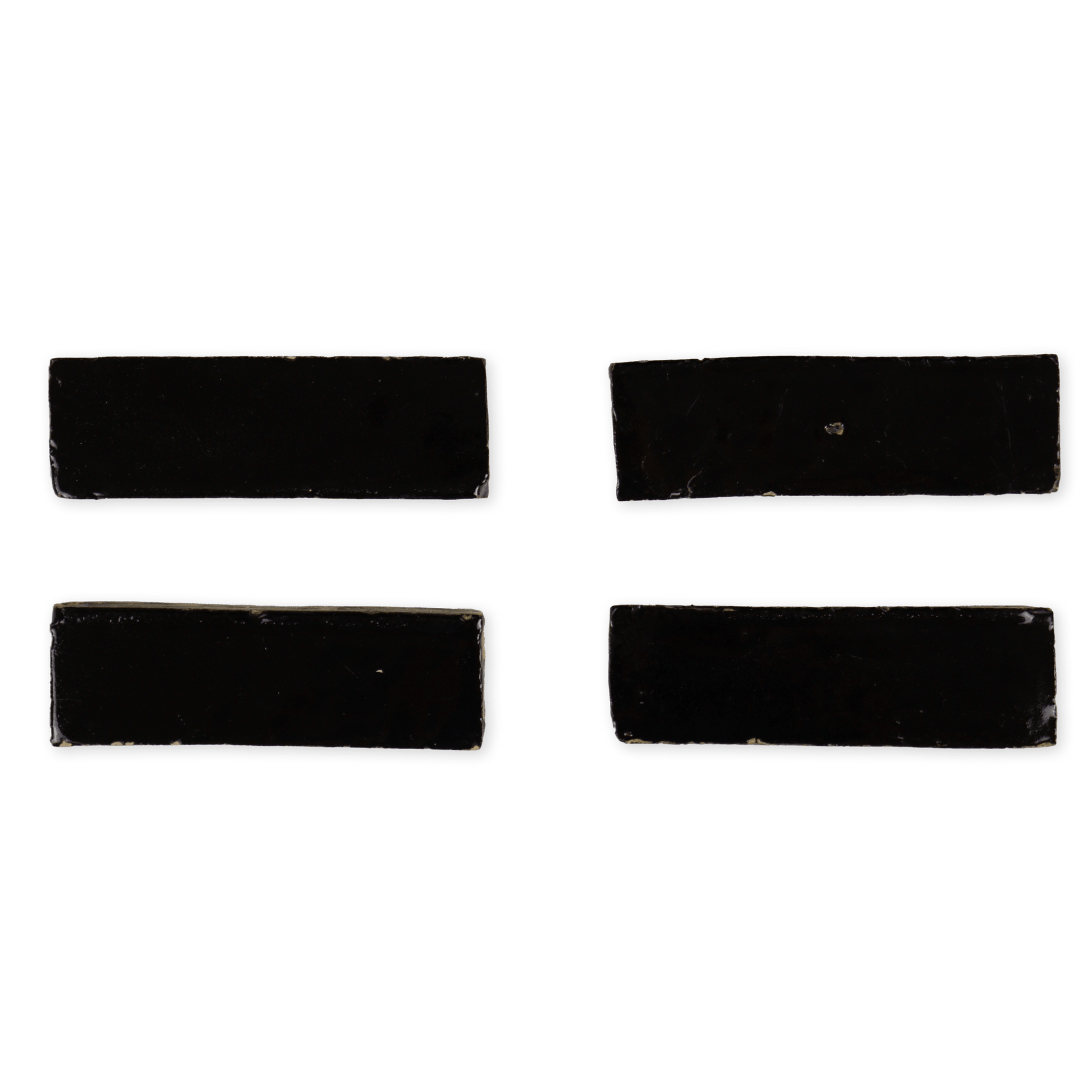 Handmade Moroccan Zellige 2x6 Black Bejmat Terracotta Tile - Cemento Collection