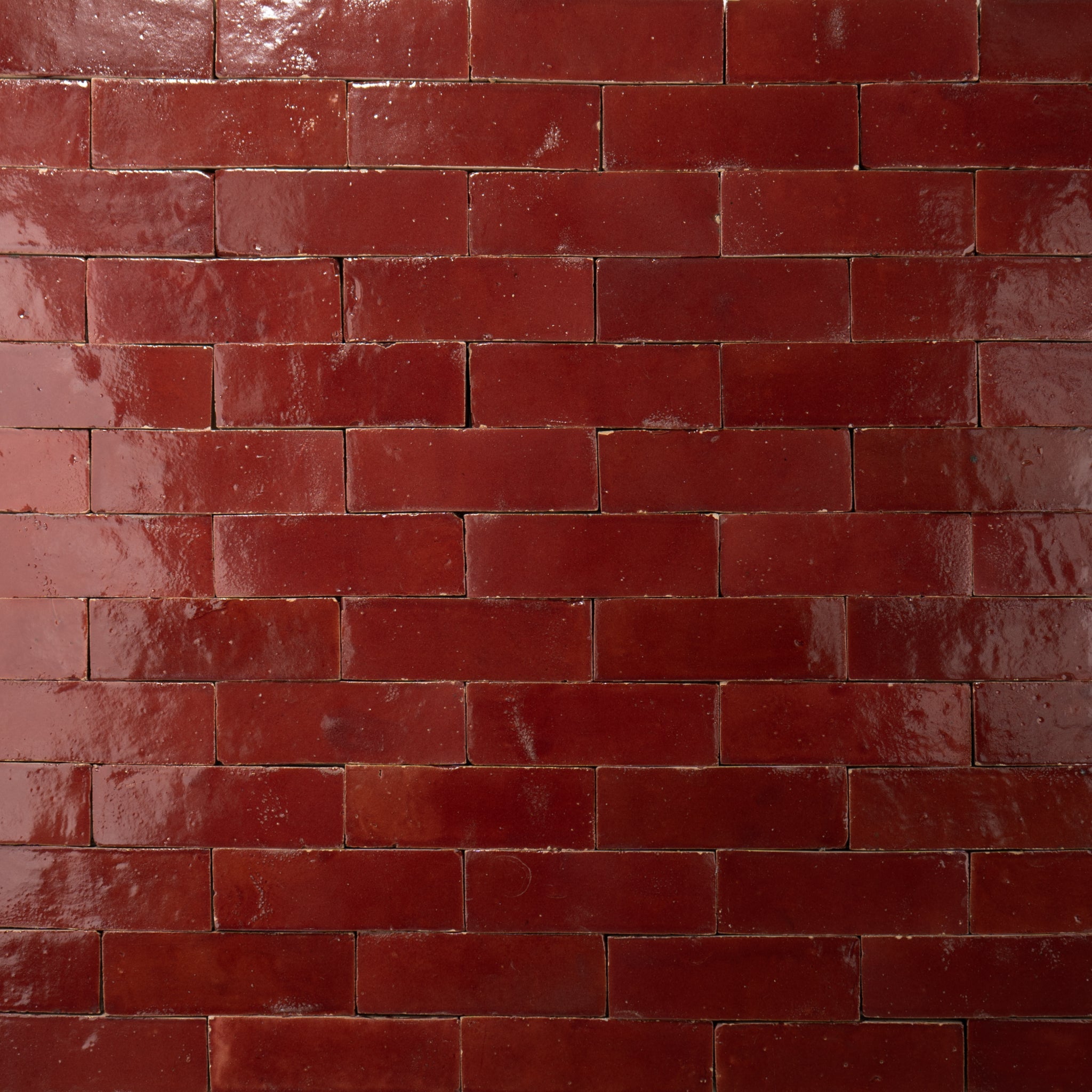 Handmade Moroccan Zellige 2x6 Cabernet Red Terracotta Tile