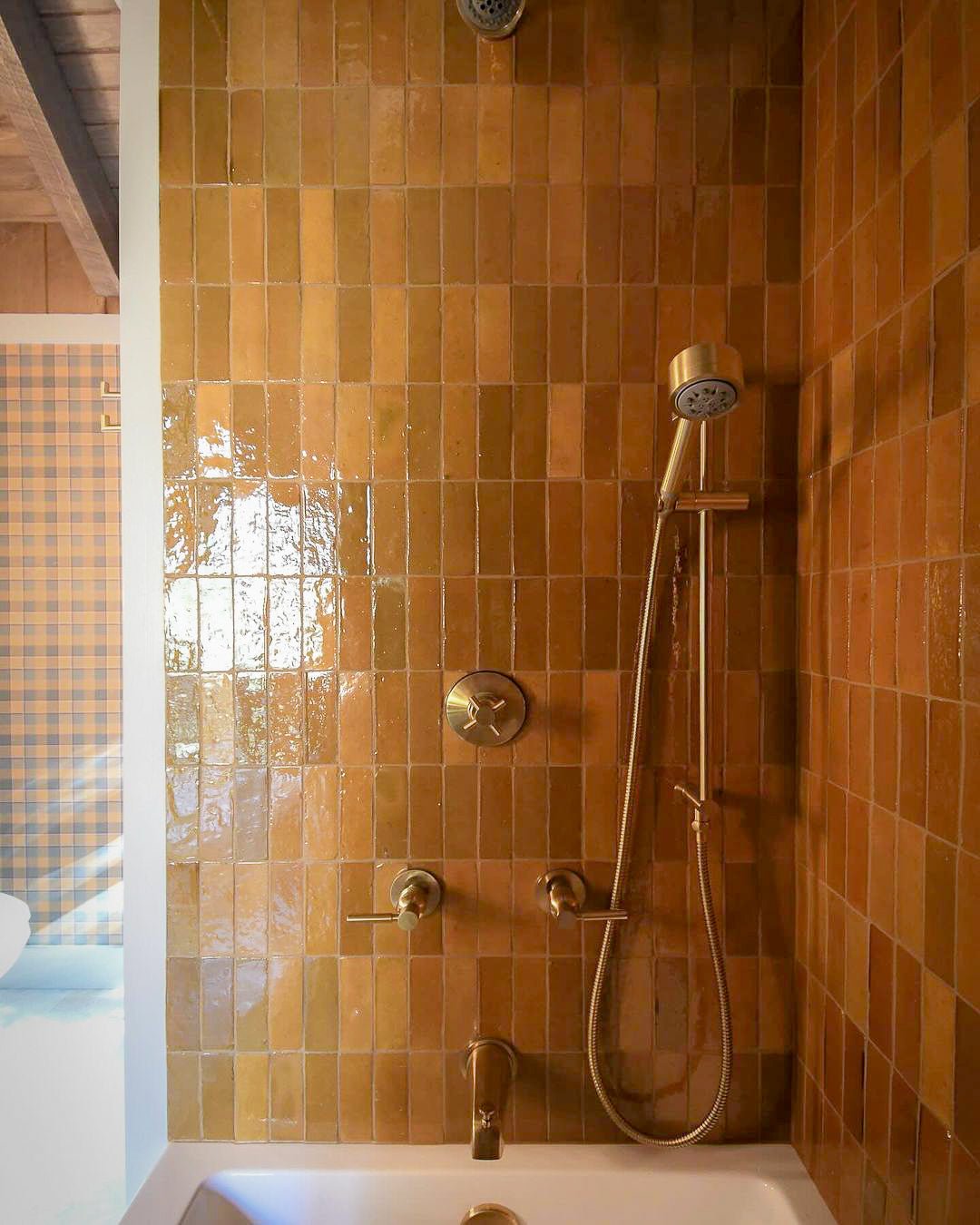 Handmade Moroccan Zellige 2x6 Cognac Brown Terracotta Tile - Cemento Collection