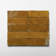Handmade Moroccan Zellige 2x6 Cognac Brown Terracotta Tile - Cemento Collection