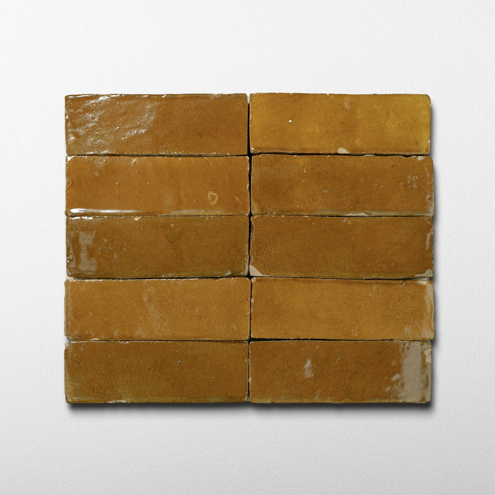 Handmade Moroccan Zellige 2x6 Cognac Brown Terracotta Tile - Cemento Collection