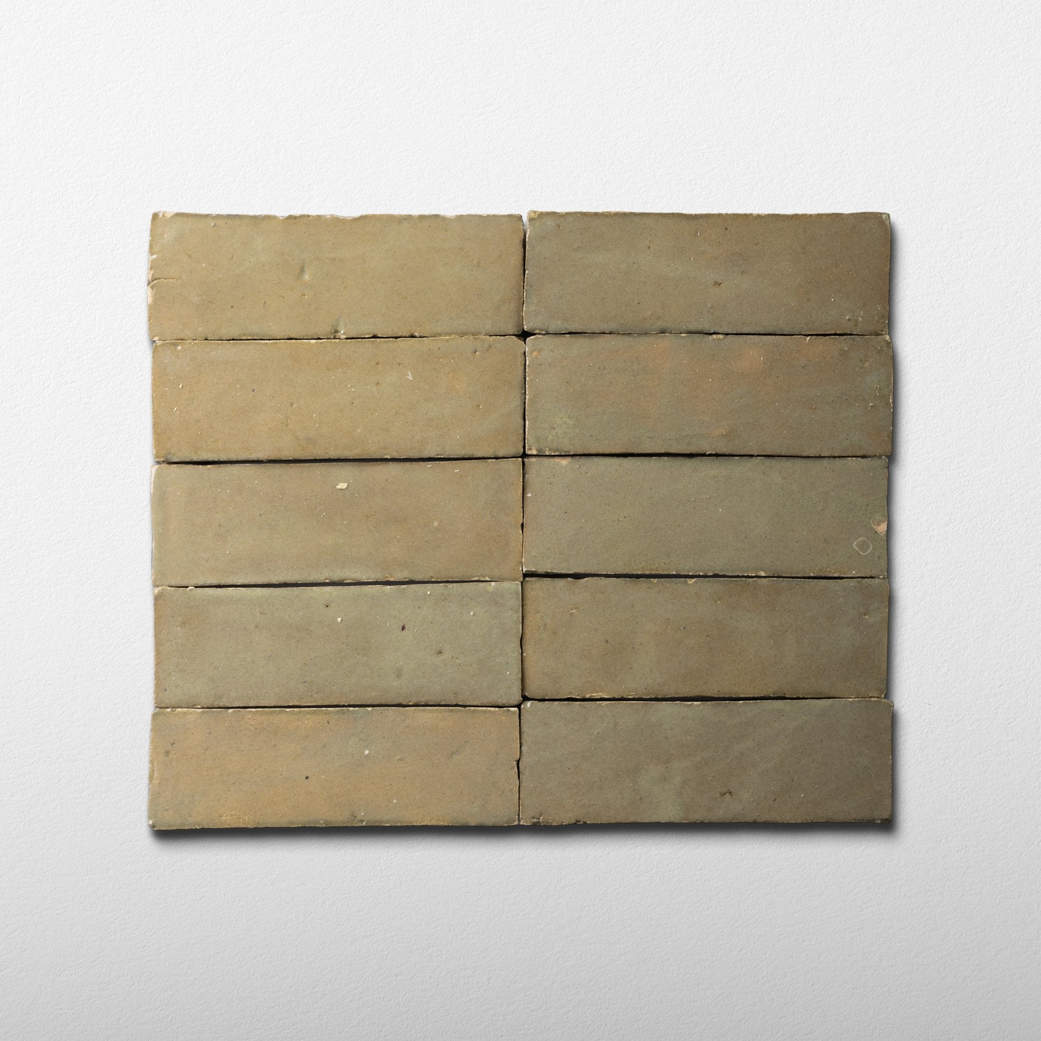 Handmade Moroccan Zellige 2x6 Earth Bejmat Terracotta Tile - Cemento Collection