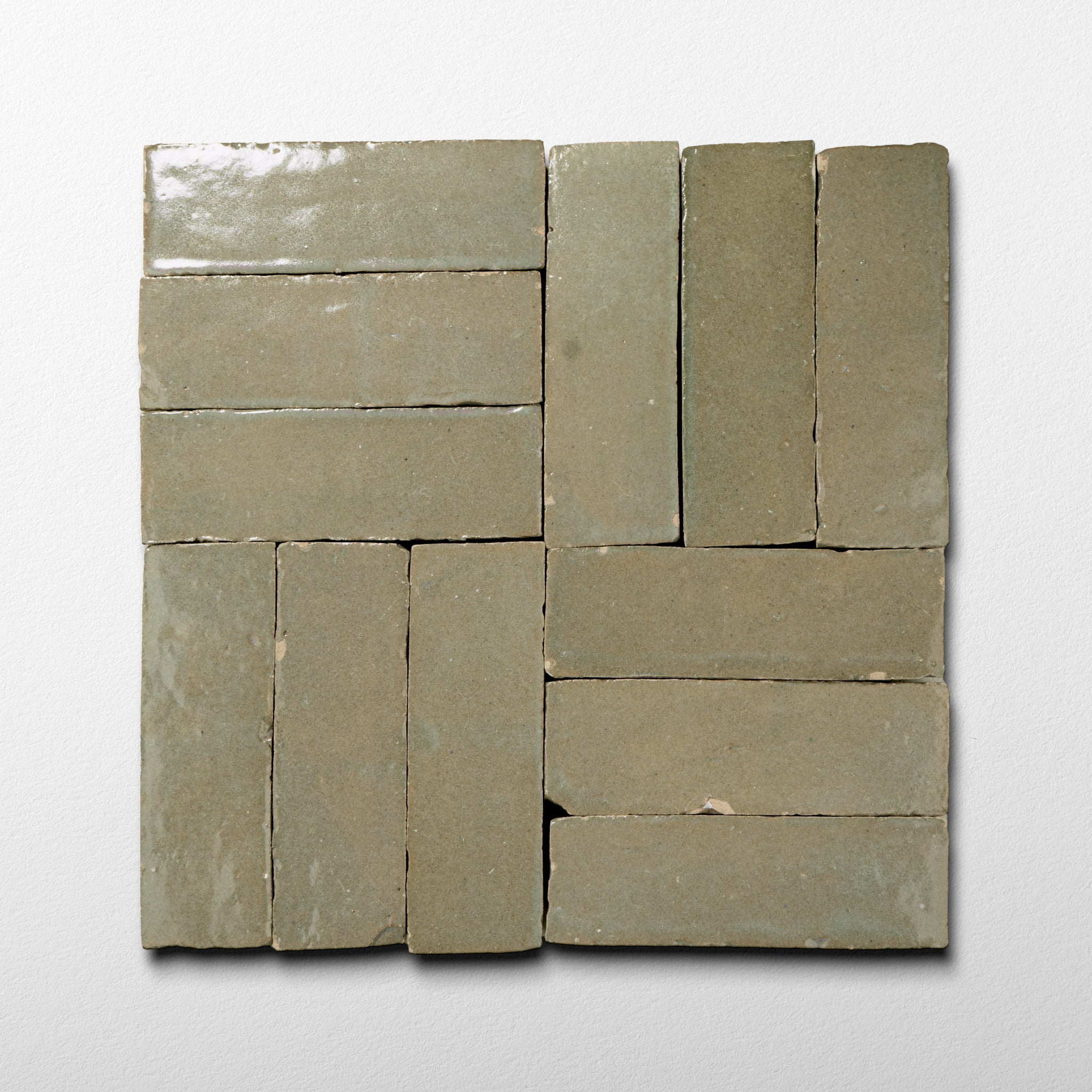 Handmade Moroccan Zellige 2x6 Earth Bejmat Terracotta Tile