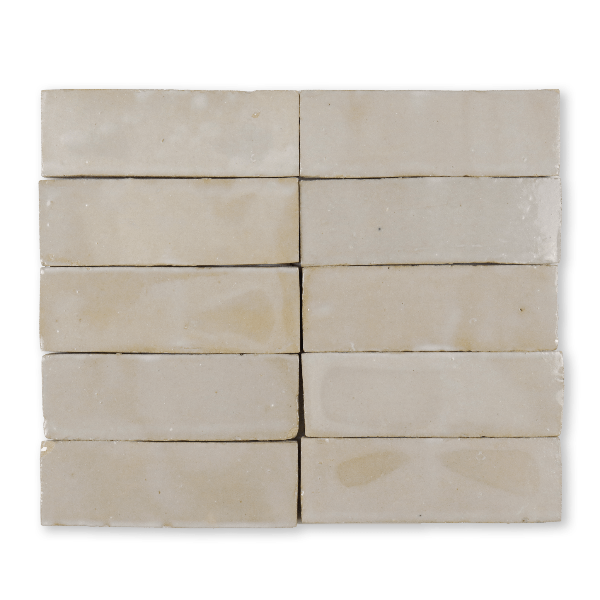 Handmade Moroccan Zellige 2x6 Ecru White Terracotta Tile - Cemento Collection