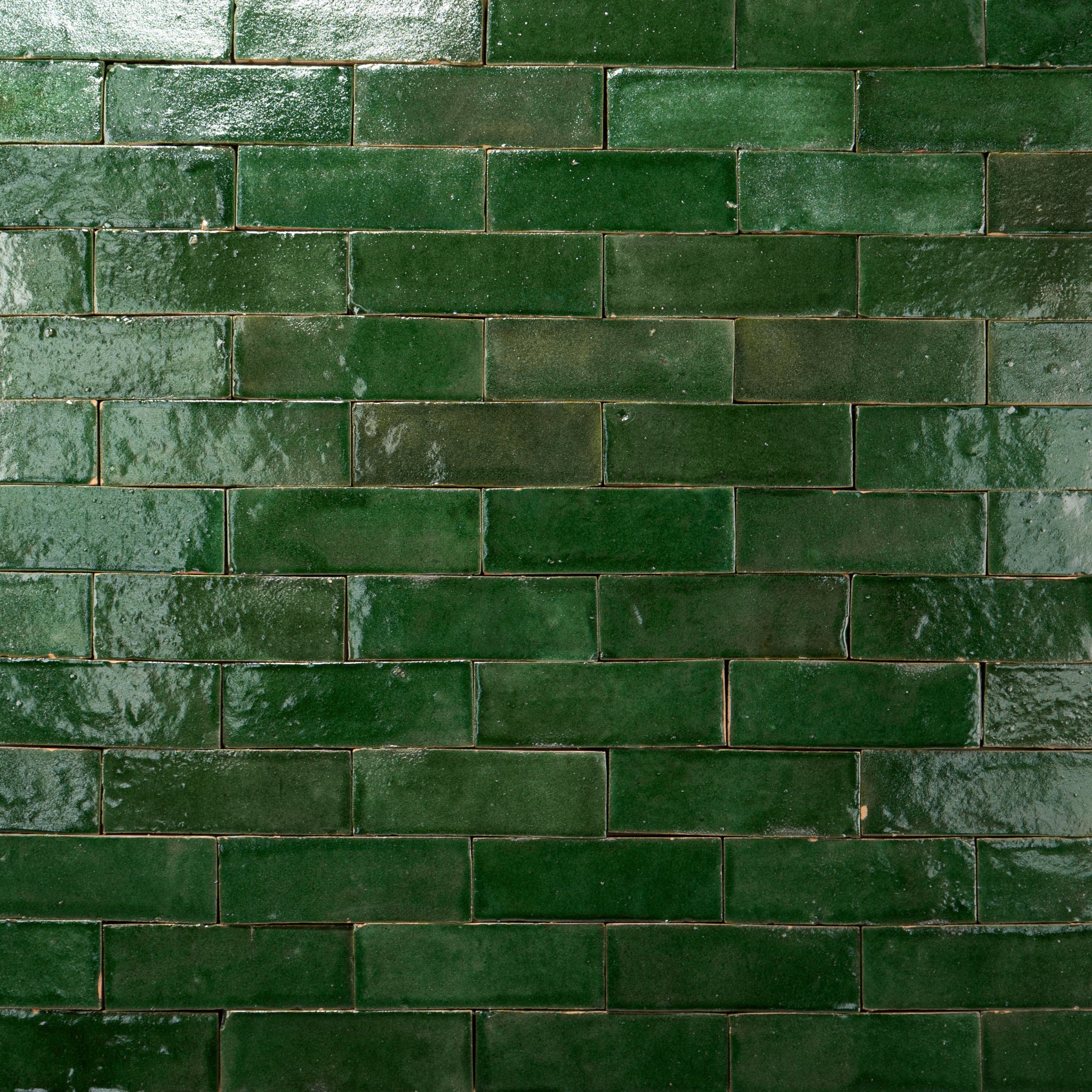 Handmade Moroccan Zellige 2x6 Emerald Green Terracotta Tile