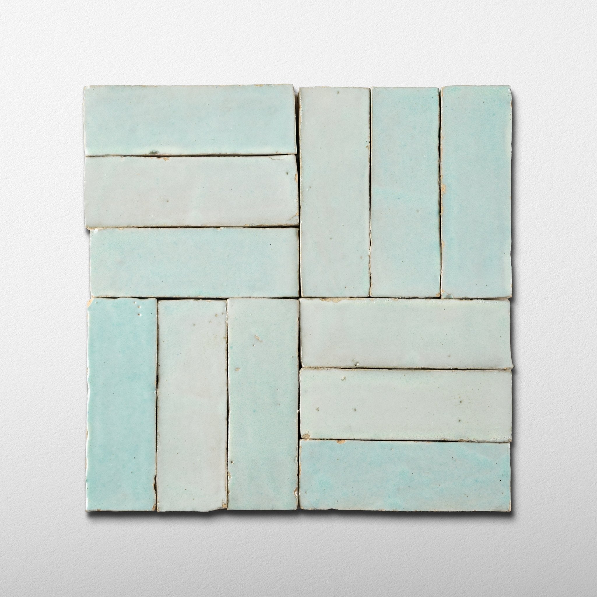 Handmade Moroccan Zellige 2x6 Fern Green Bejmat Terracotta Tile - Cemento Collection