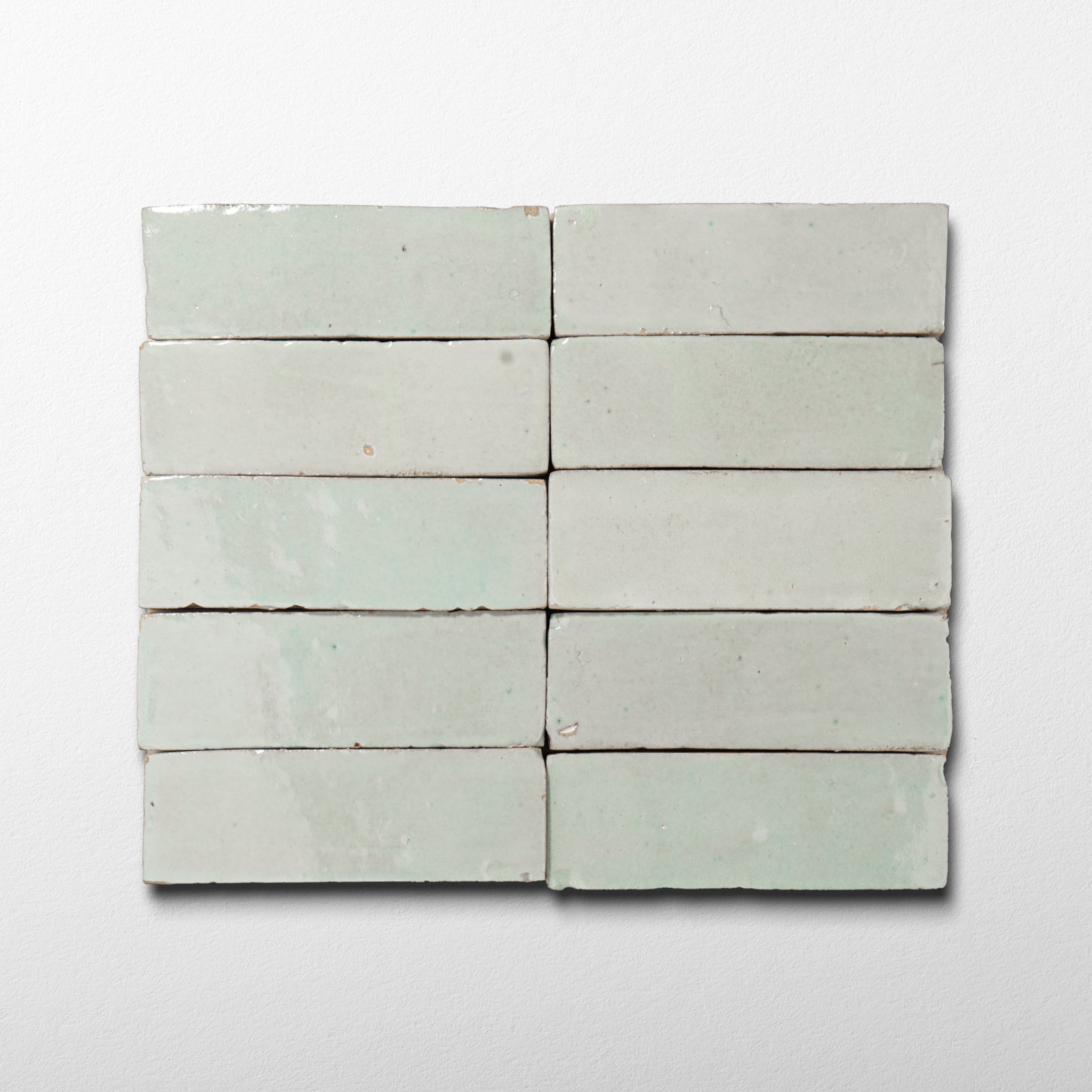 Handmade Moroccan Zellige 2x6 Fern Green Bejmat Terracotta Tile