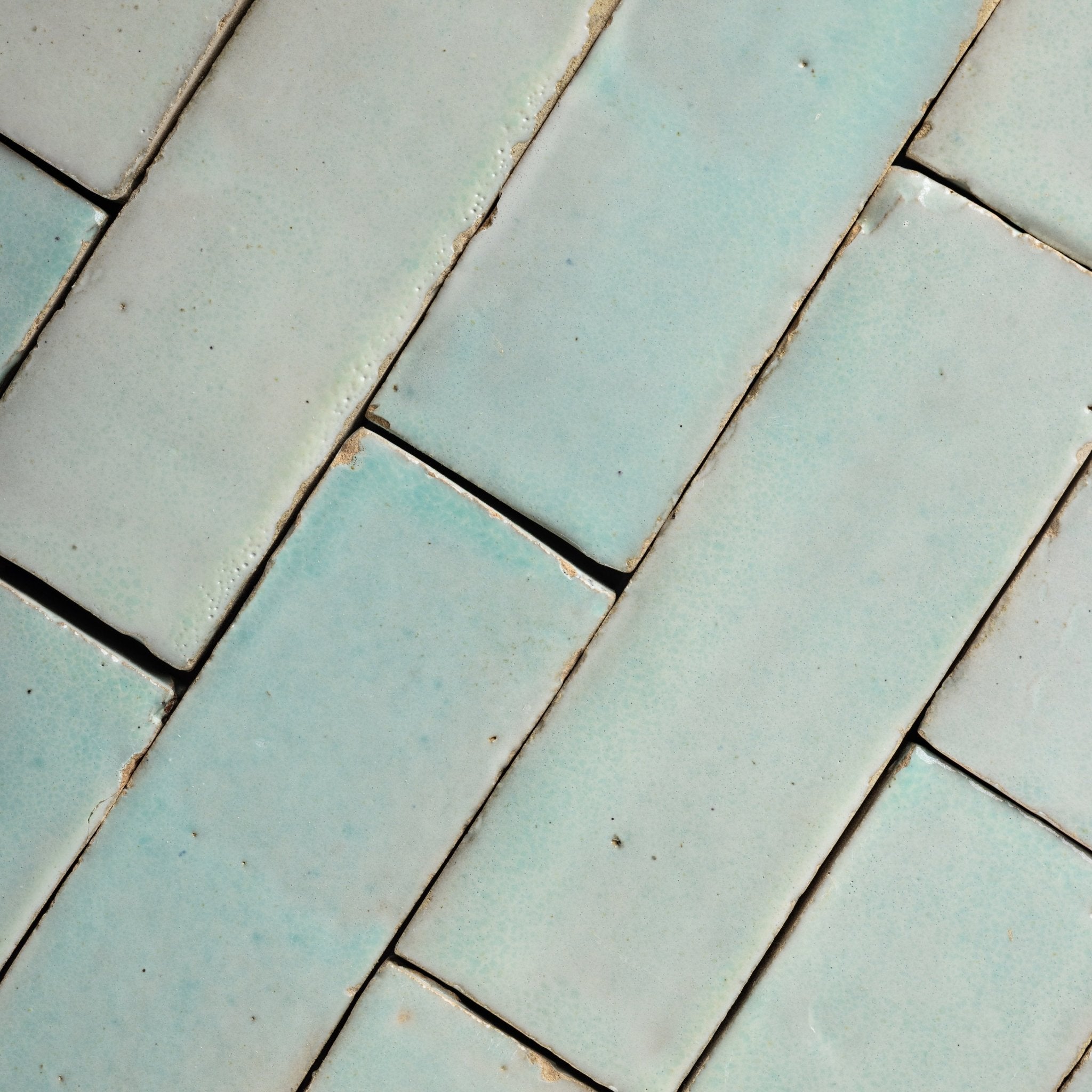 Handmade Moroccan Zellige 2x6 Fern Green Bejmat Terracotta Tile - Cemento Collection