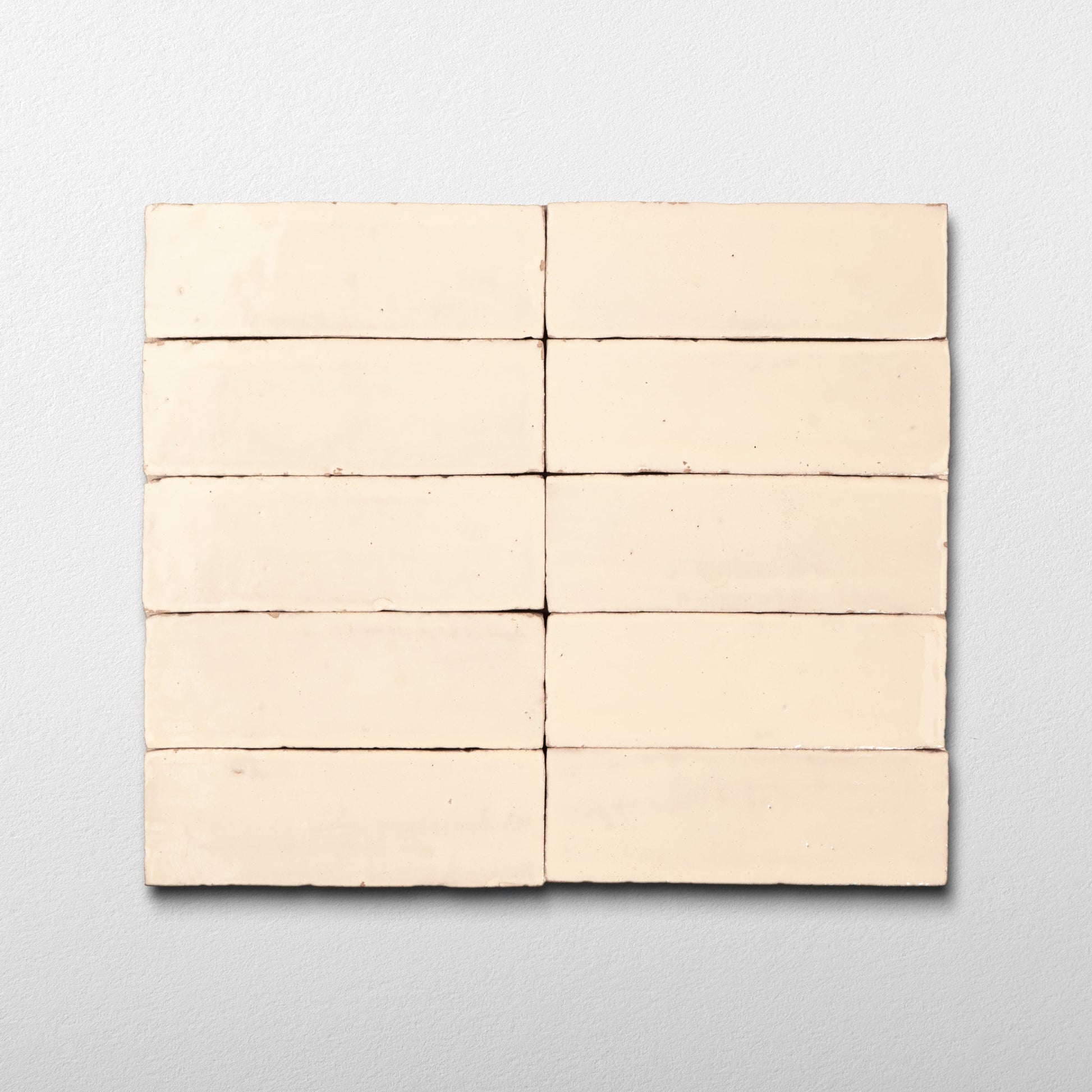 Handmade Moroccan Zellige 2x6 Ivory Terracotta Tile - Cemento Collection