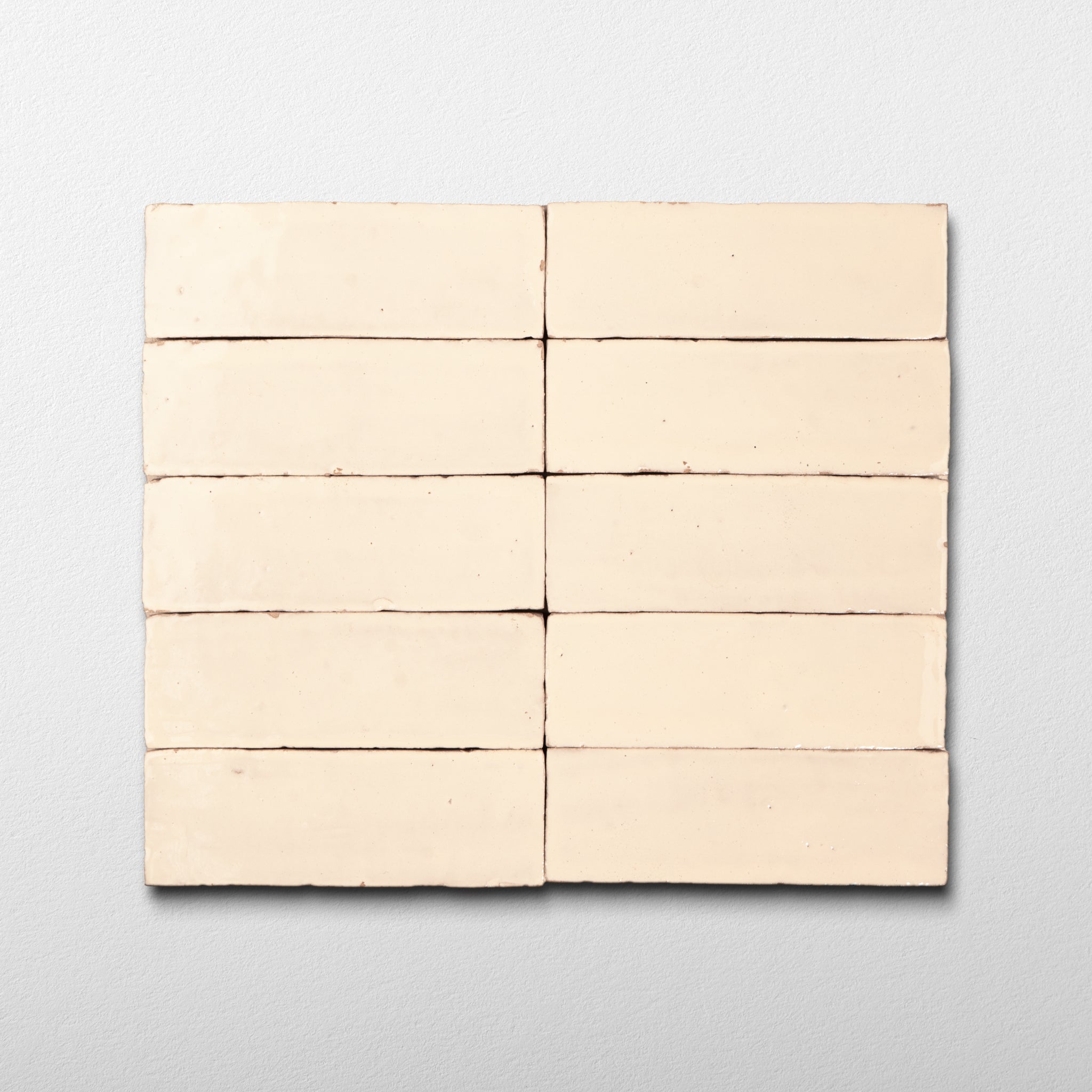 Handmade Moroccan Zellige 2x6 Ivory Terracotta Tile - Cemento Collection