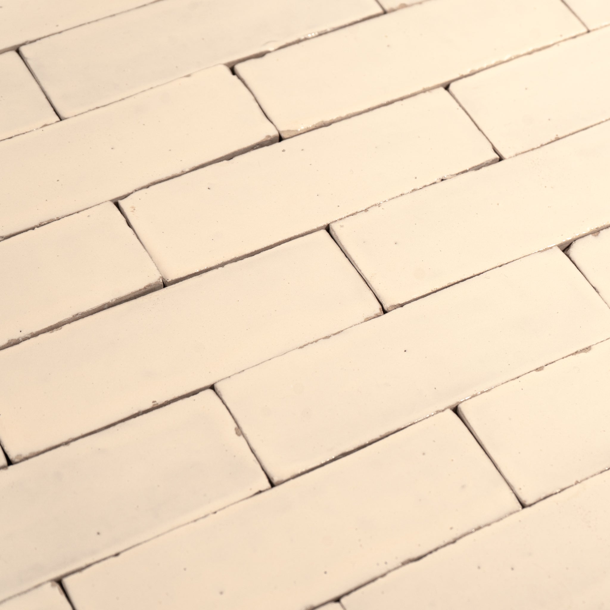 Handmade Moroccan Zellige 2x6 Ivory Terracotta Tile | Cemento