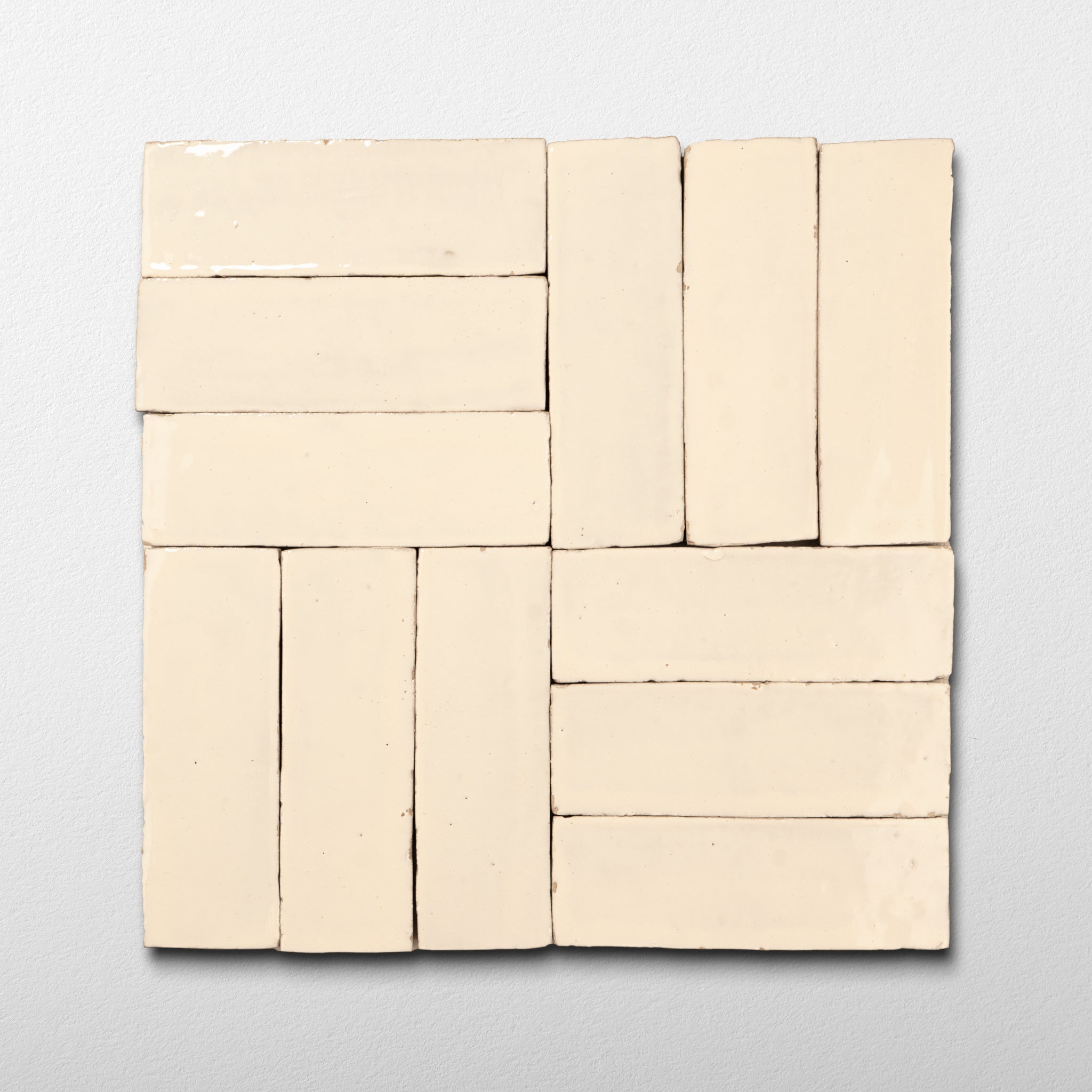 Handmade Moroccan Zellige 2x6 Ivory Terracotta Tile | Cemento