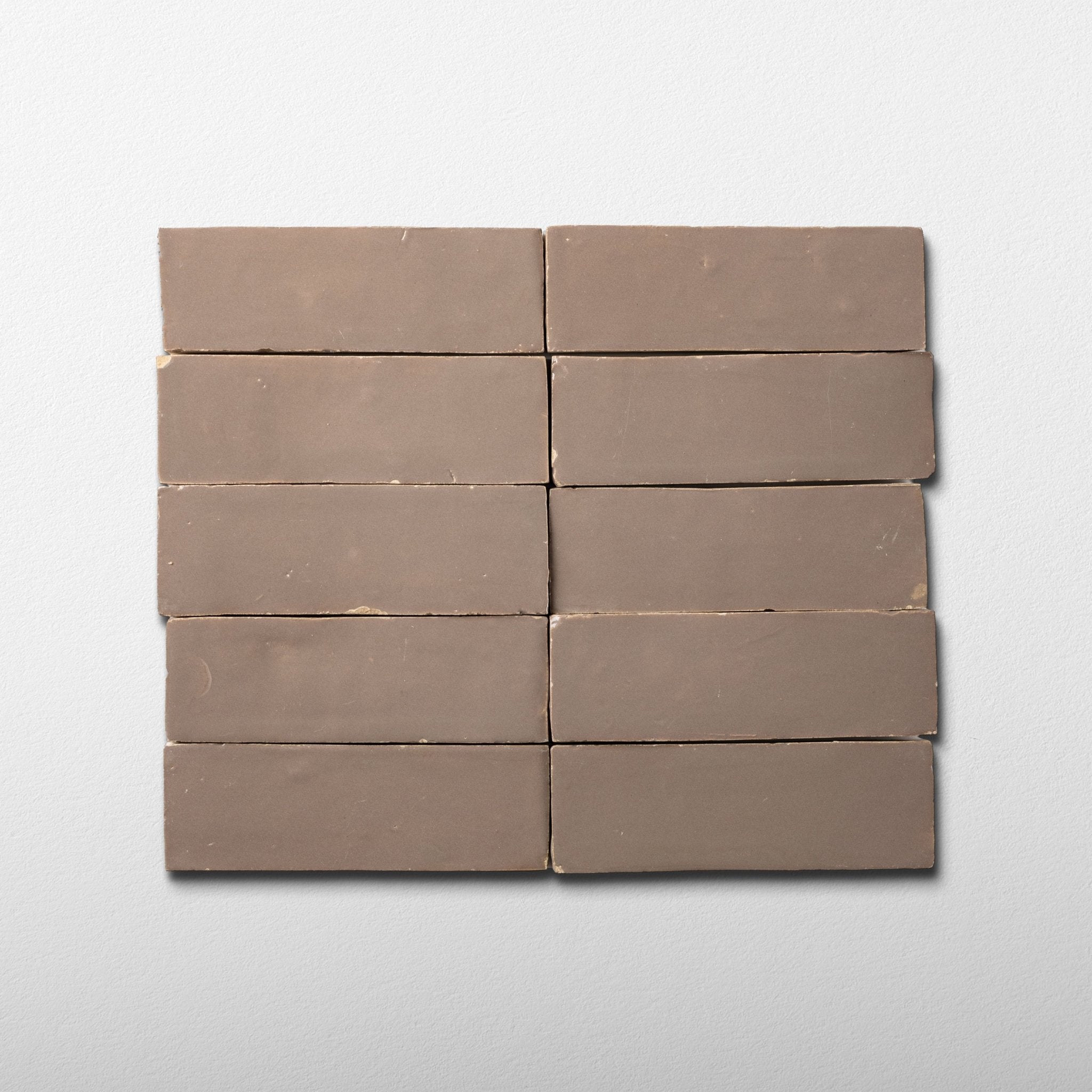 Handmade Moroccan Zellige 2x6 Latte Terracotta Tile - Cemento Collection