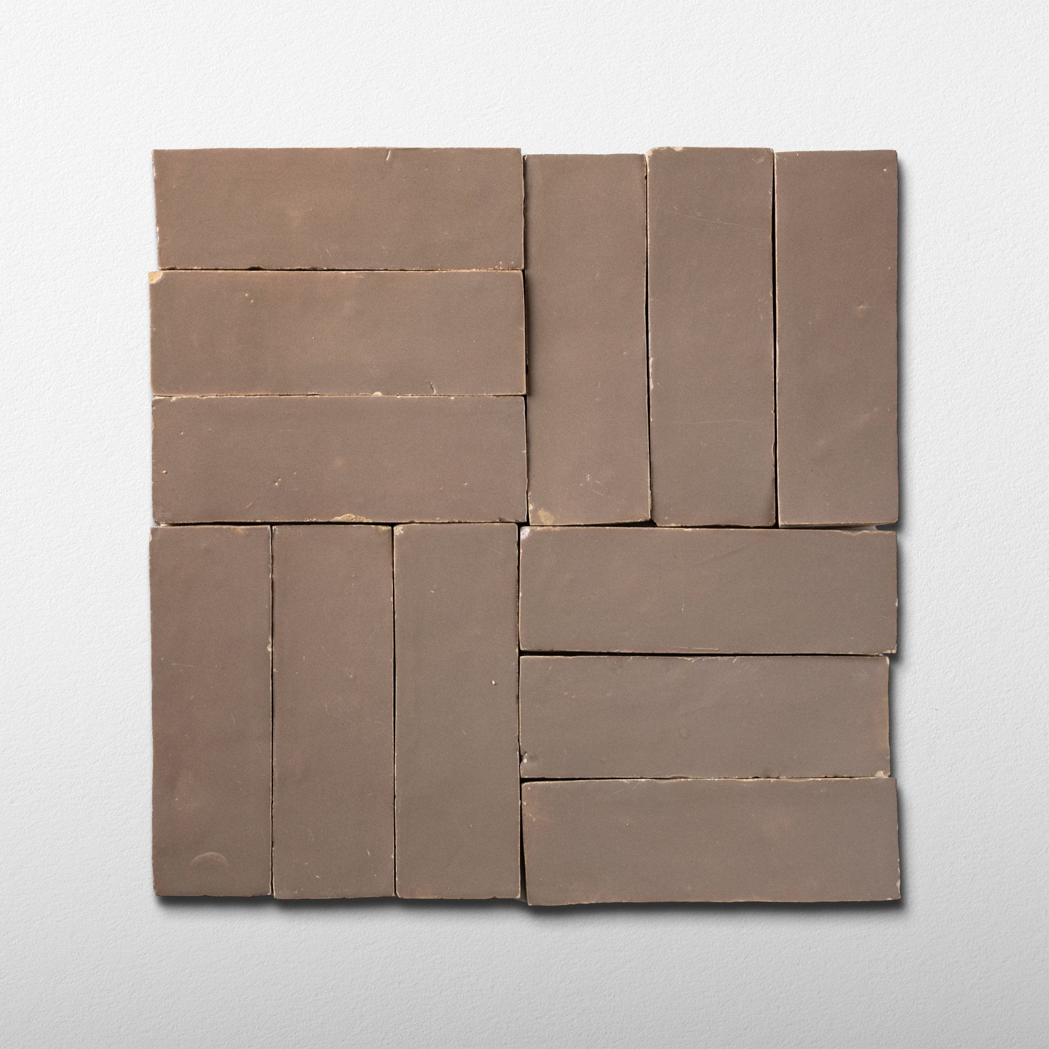 Handmade Moroccan Zellige 2x6 Latte Terracotta Tile - Cemento Collection