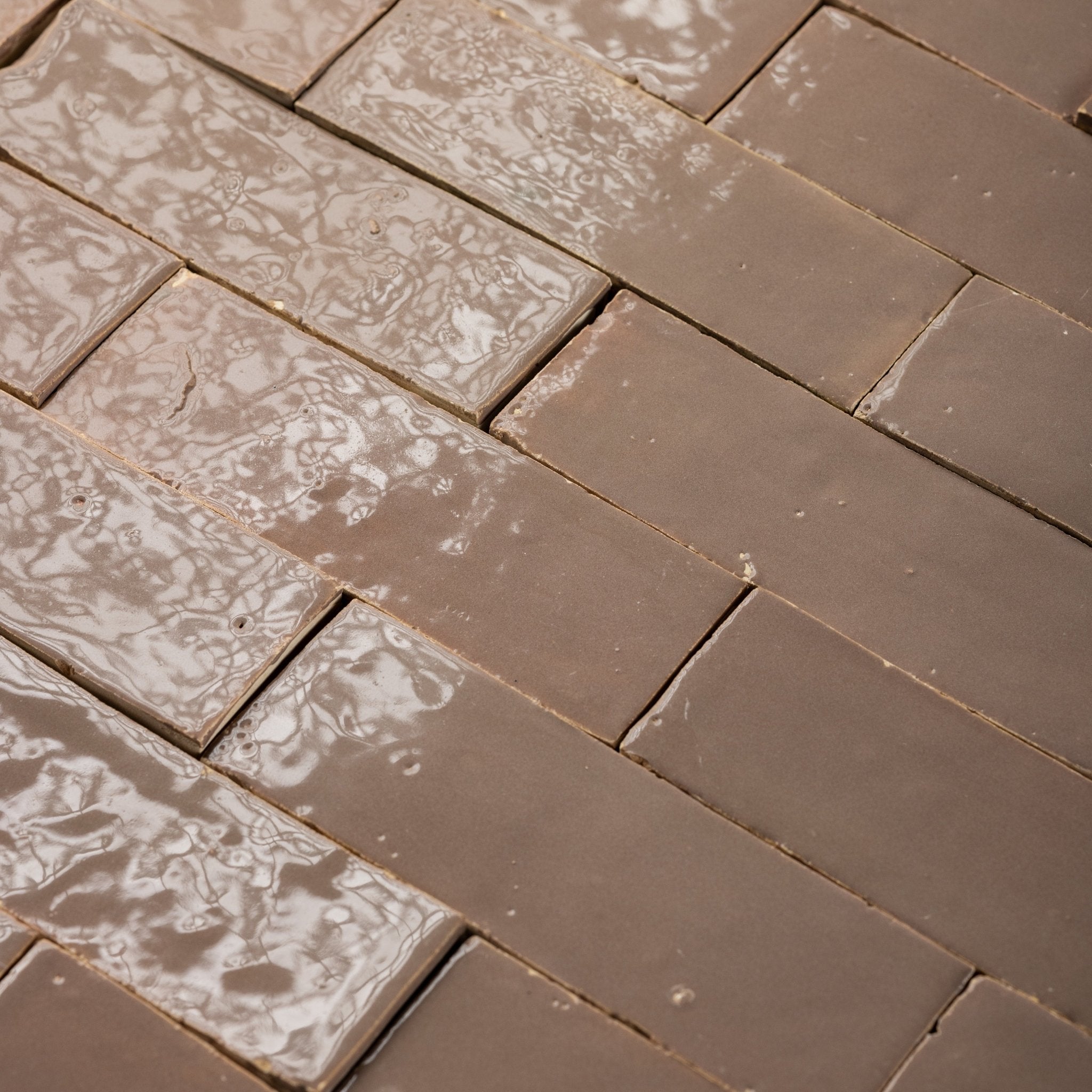 Handmade Moroccan Zellige 2x6 Latte Terracotta Tile - Cemento Collection