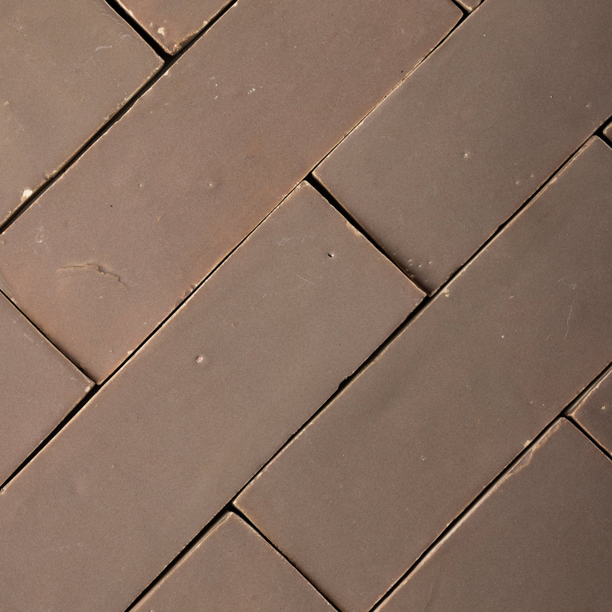 Handmade Moroccan Zellige 2x6 Latte Terracotta Tile - Cemento Collection