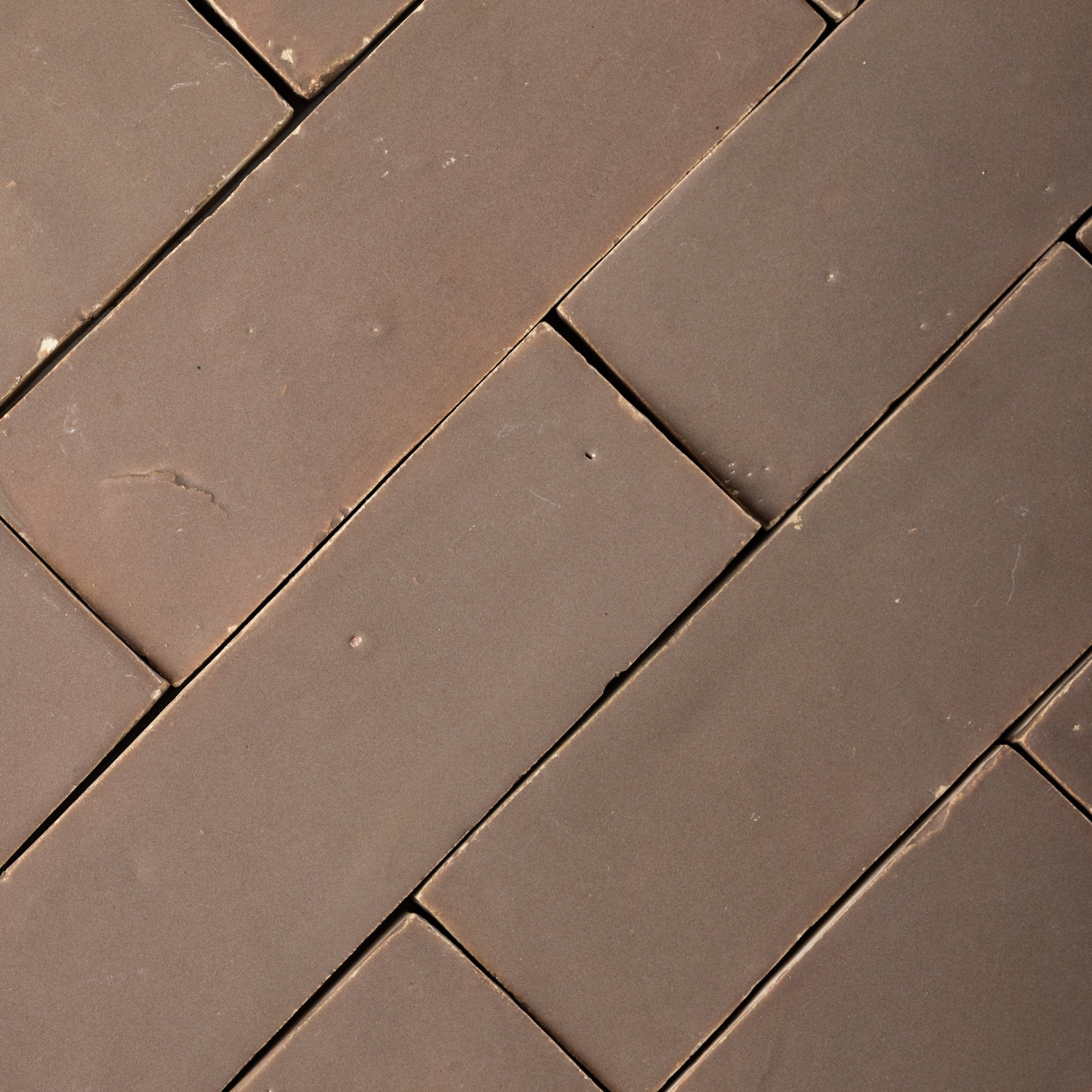 Handmade Moroccan Zellige 2x6 Latte Terracotta Tile - Cemento Collection