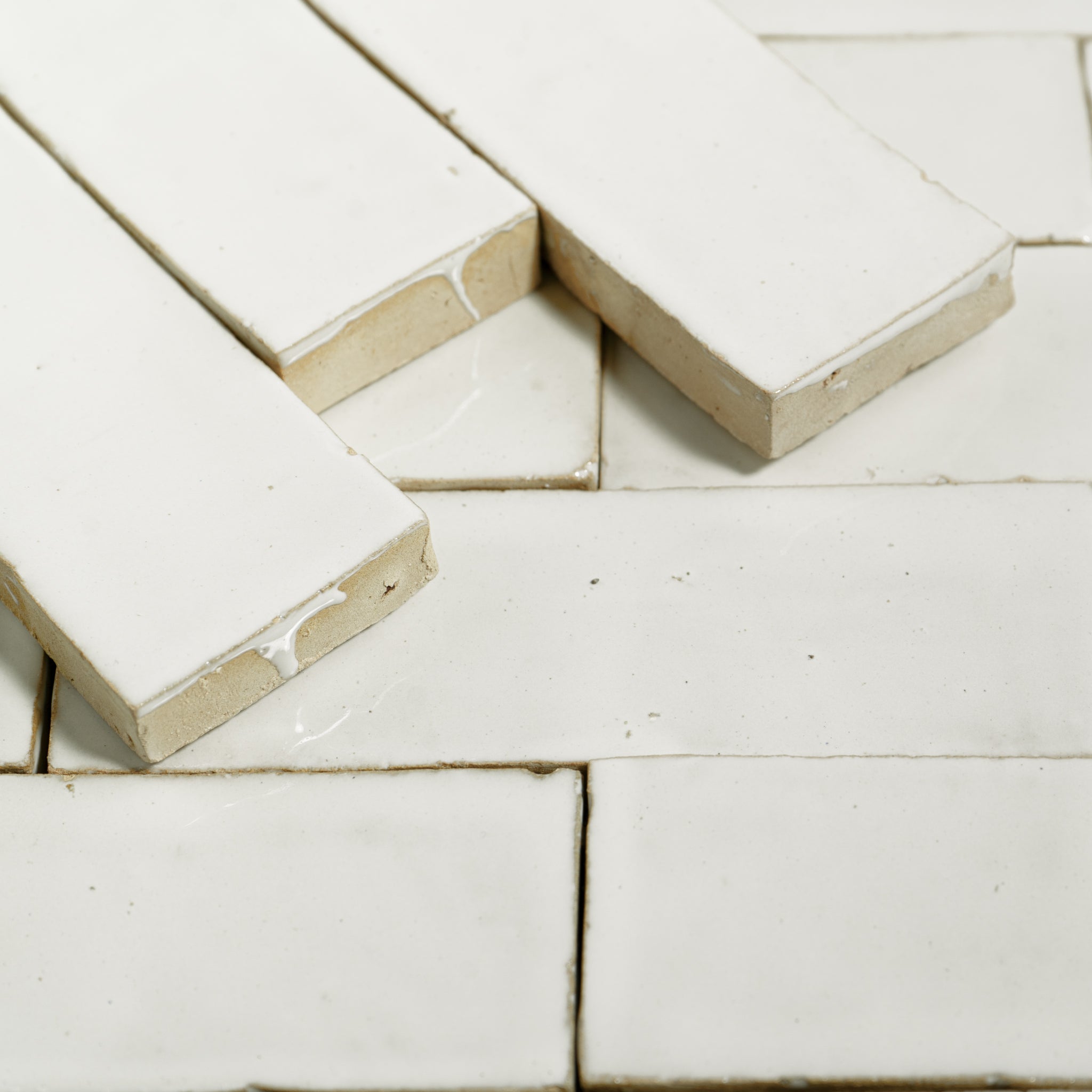 Handmade Moroccan Zellige 2x6 Off White Terracotta Tile | Cemento