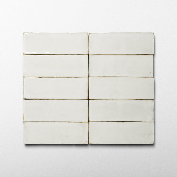 Handmade Moroccan Zellige 2x6 Off White Terracotta Tile | Cemento