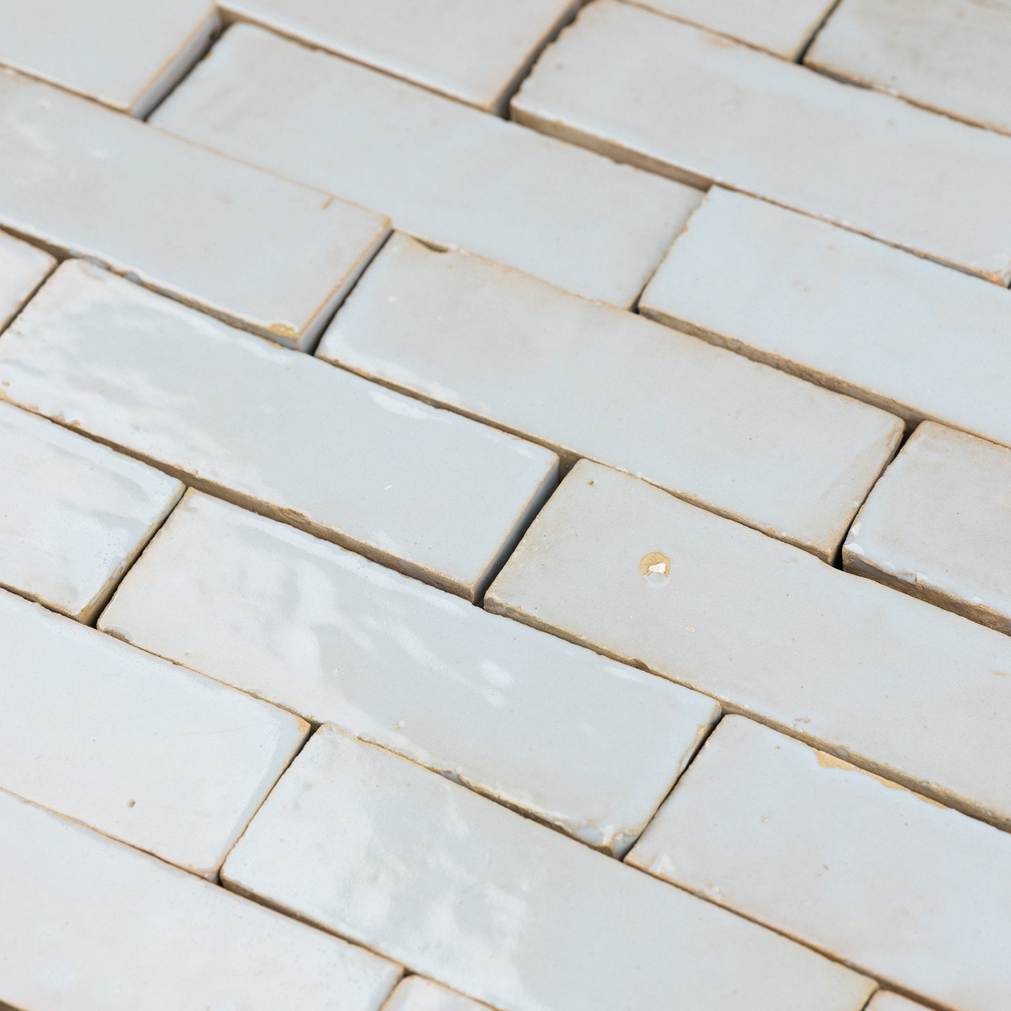 Handmade Moroccan Zellige 2x6 Pastel Blue Bejmat Terracotta Tile