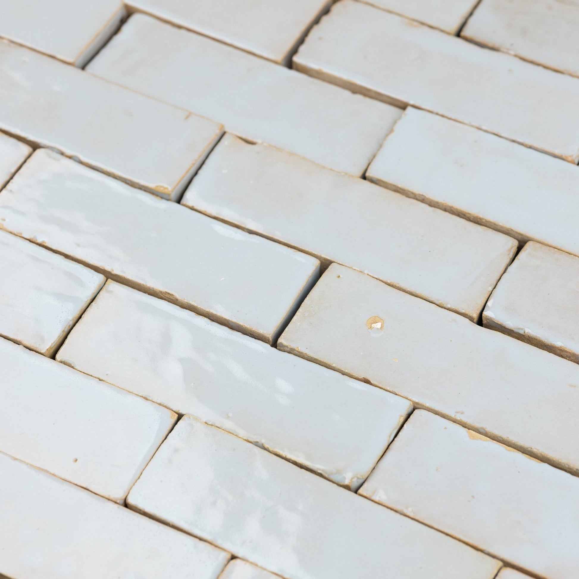 Handmade Moroccan Zellige 2x6 Pastel Blue Bejmat Terracotta Tile - Cemento Collection