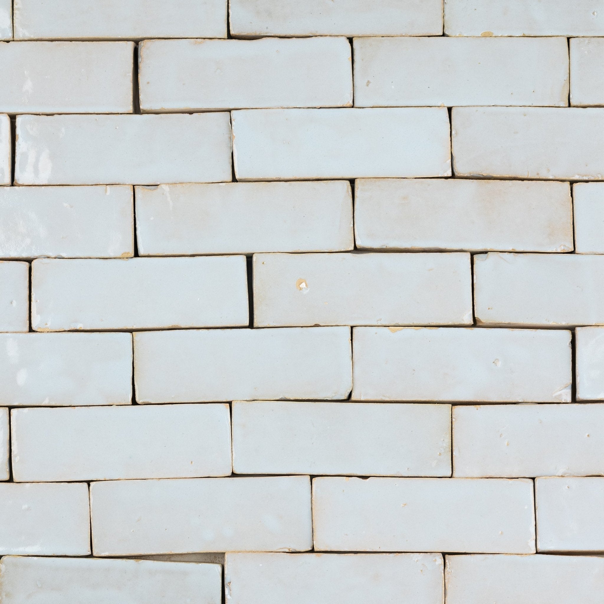 Handmade Moroccan Zellige 2x6 Pastel Blue Bejmat Terracotta Tile