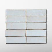 Handmade Moroccan Zellige 2x6 Pastel Blue Bejmat Terracotta Tile - Cemento Collection