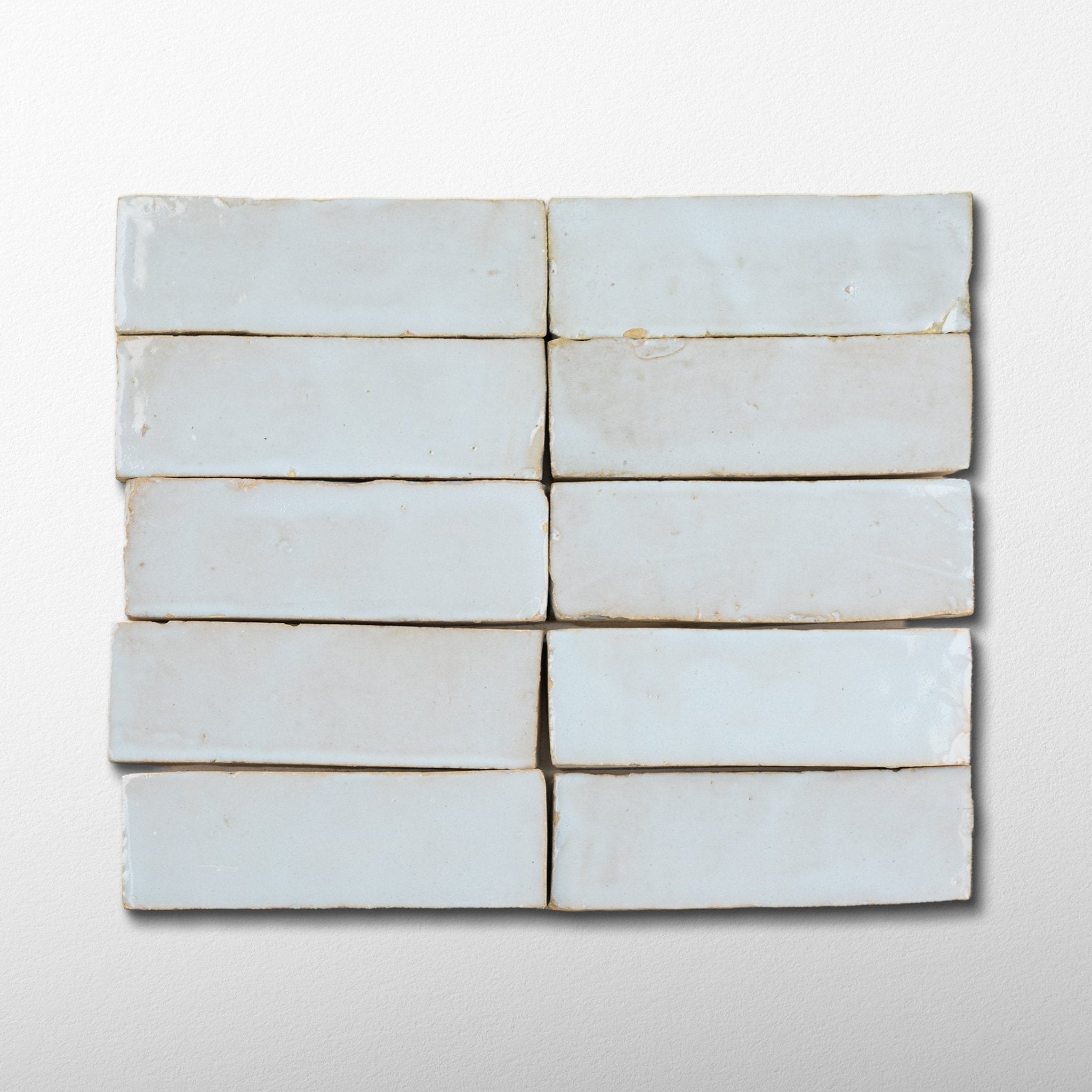 Handmade Moroccan Zellige 2x6 Pastel Blue Bejmat Terracotta Tile - Cemento Collection