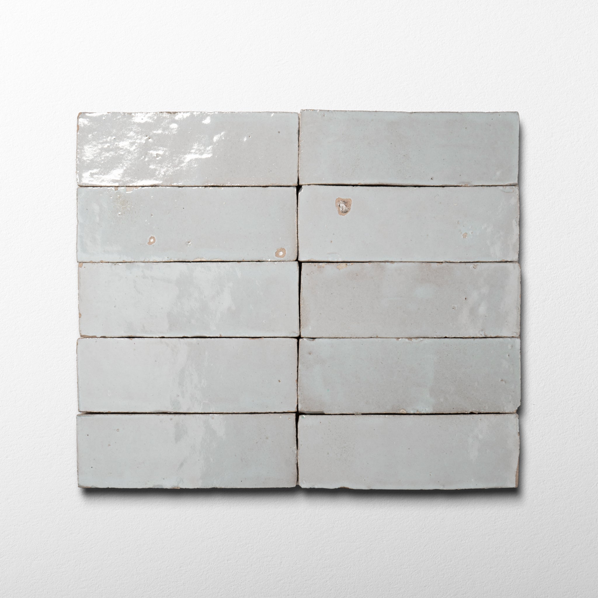 Handmade Moroccan Zellige 2x6 Pastel Blue Terracotta Tile - Cemento Collection