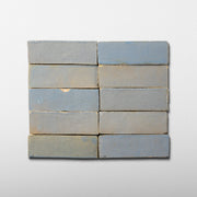 Handmade Moroccan Zellige 2x6 Pewter Grey Bejmat Terracotta Tile - Cemento Collection