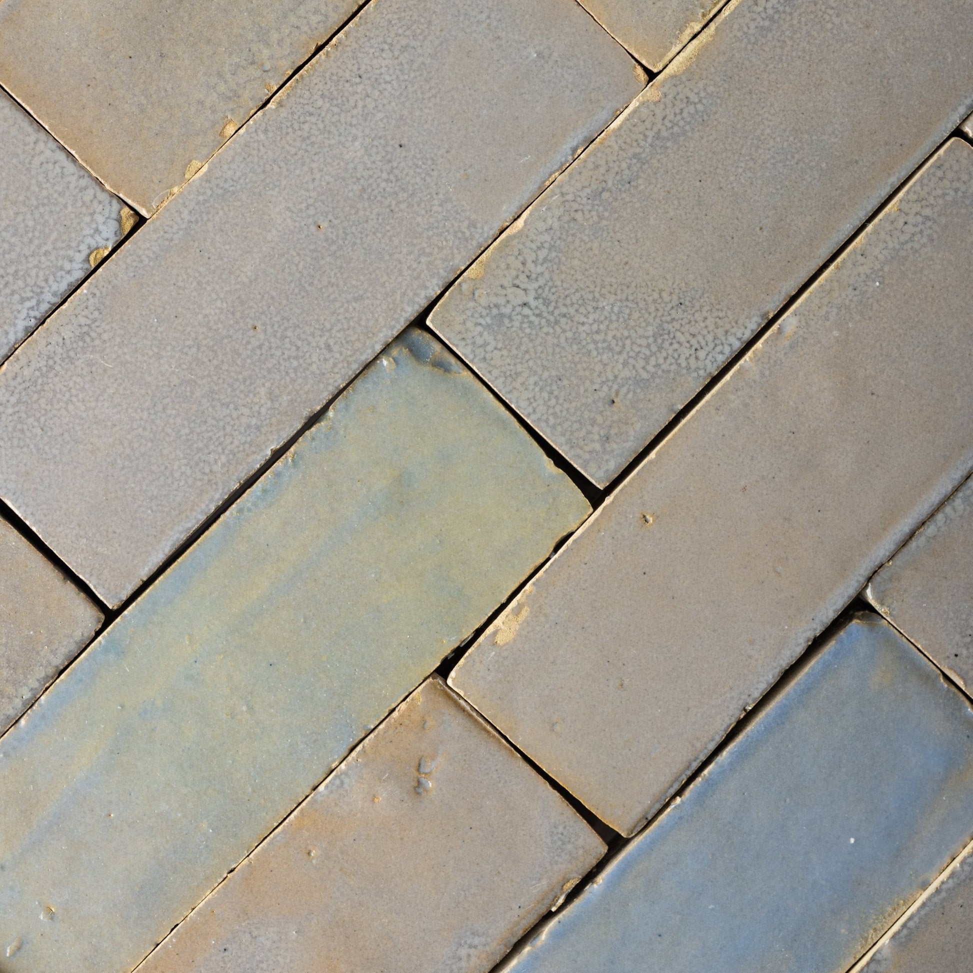 Handmade Moroccan Zellige 2x6 Pewter Grey Bejmat Terracotta Tile - Cemento Collection