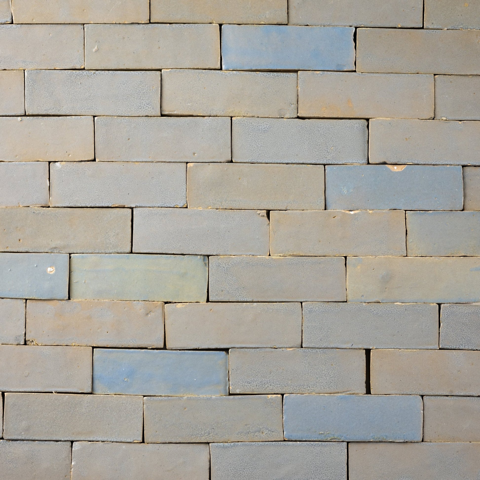 Handmade Moroccan Zellige 2x6 Pewter Grey Bejmat Terracotta Tile - Cemento Collection