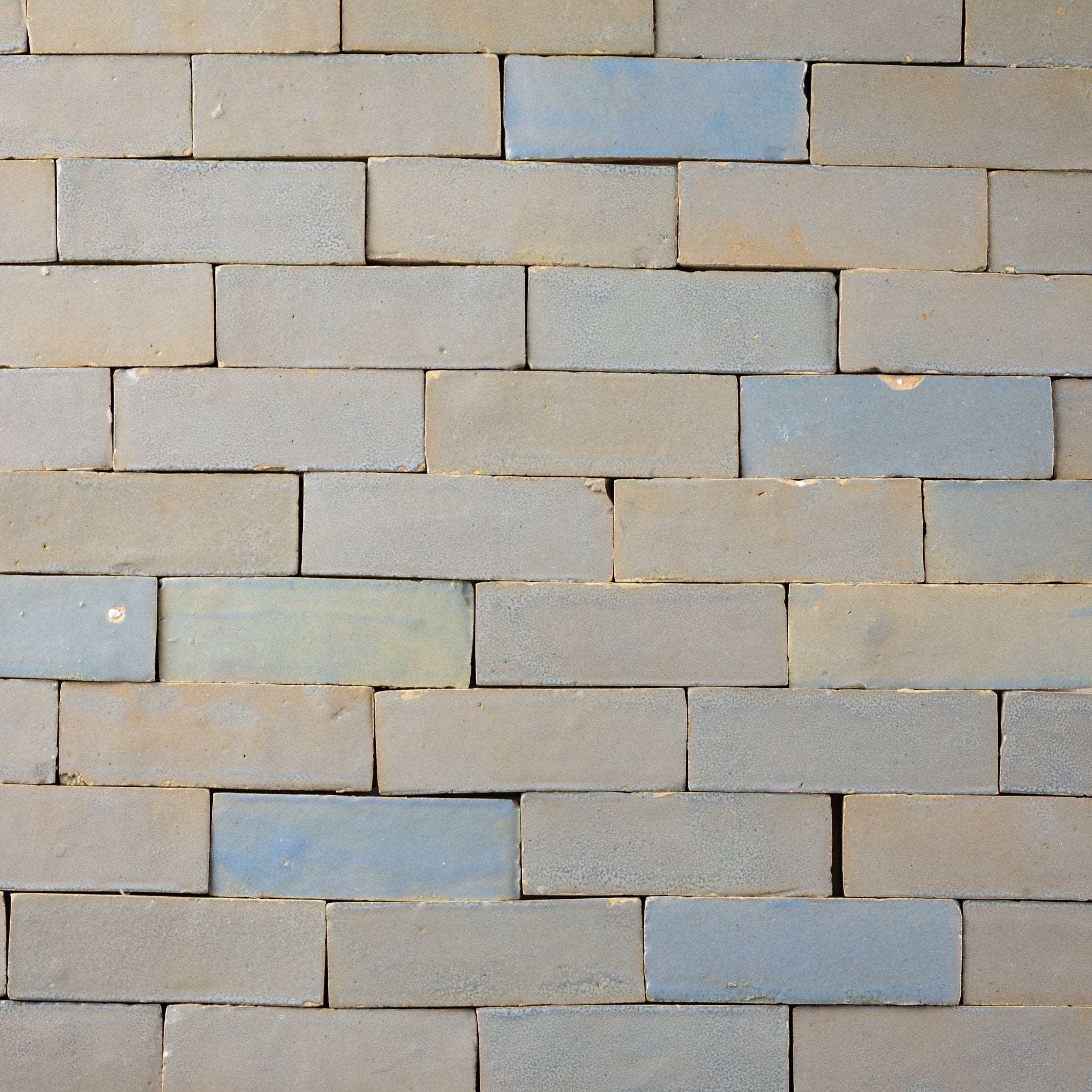 Handmade Moroccan Zellige 2x6 Pewter Grey Bejmat Terracotta Tile - Cemento Collection