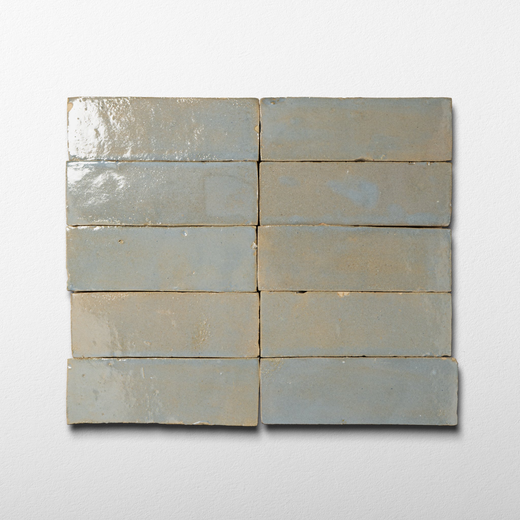 Handmade Moroccan Zellige 2x6 Pewter grey Terracotta Tile - Cemento Collection