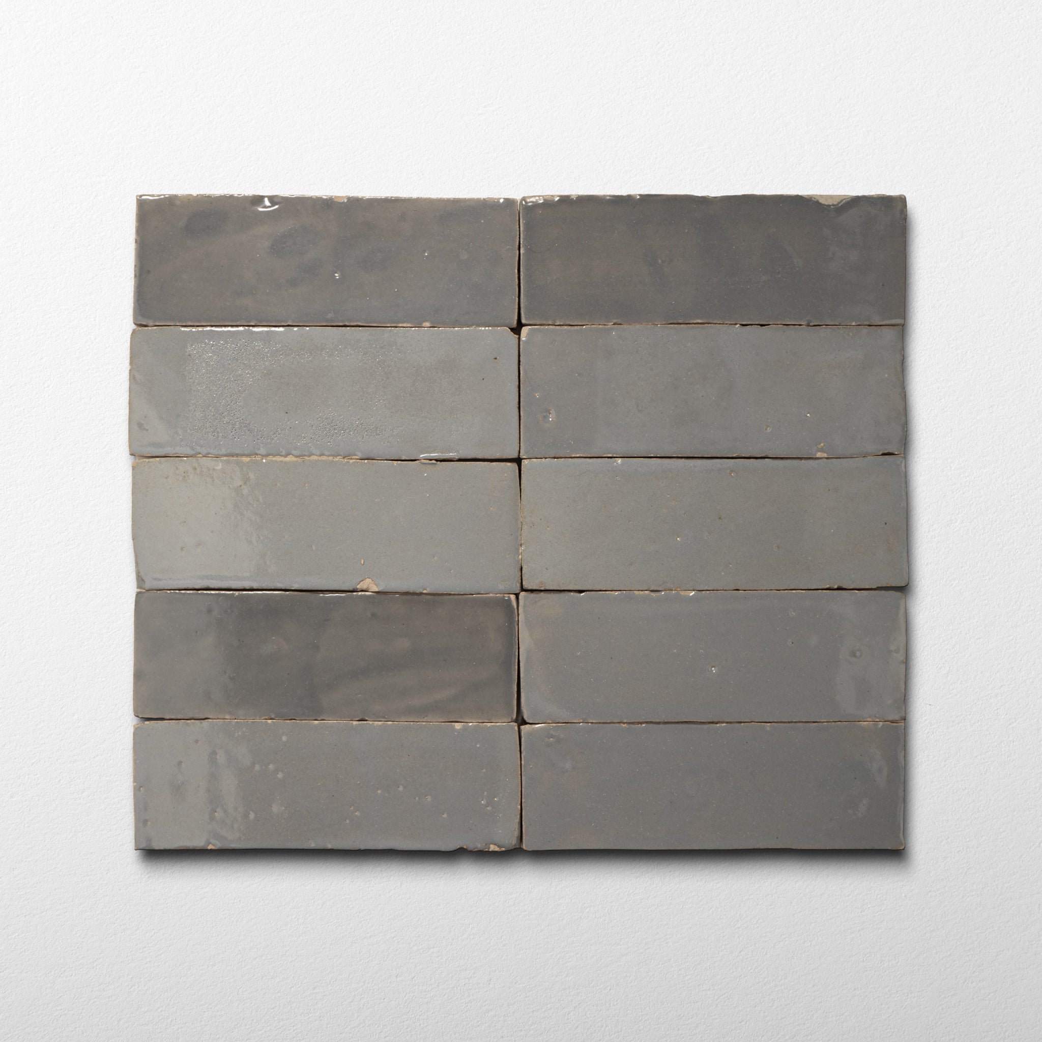 Handmade Moroccan Zellige 2x6 Pewter Grey Terracotta Tile - Cemento Collection