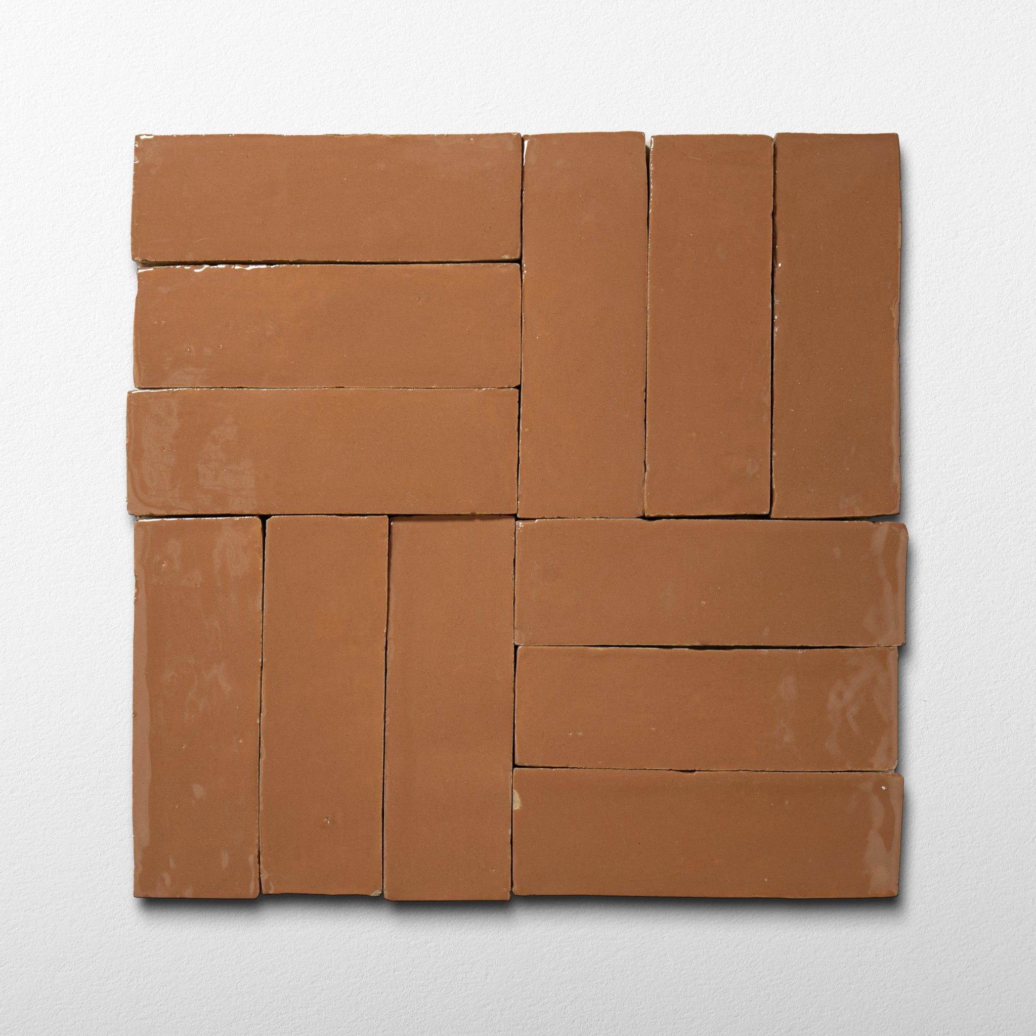 Handmade Moroccan Zellige 2x6 Pink Clay Terracotta Tile | Cemento