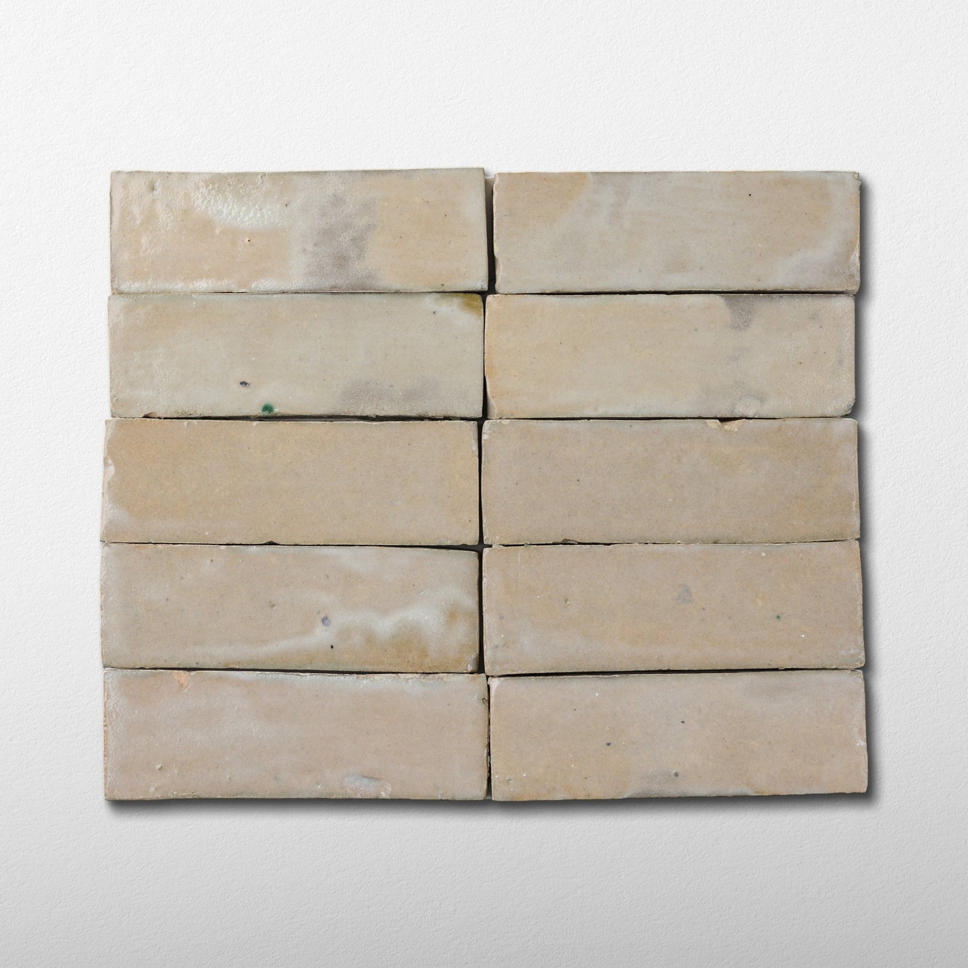 Handmade Moroccan Zellige 2x6 Tan Bejmat Terracotta Tile - Cemento Collection