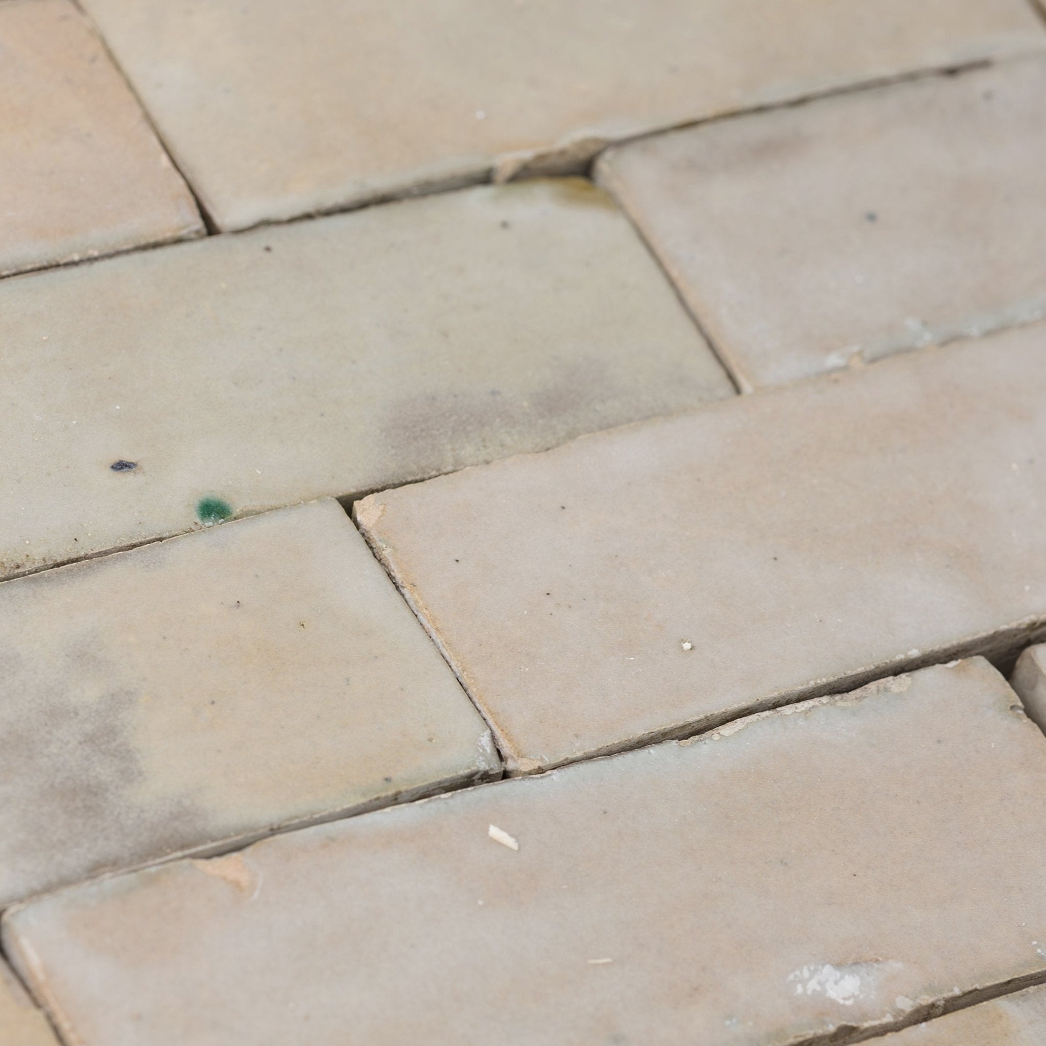 Handmade Moroccan Zellige 2x6 Tan Bejmat Terracotta Tile - Cemento Collection