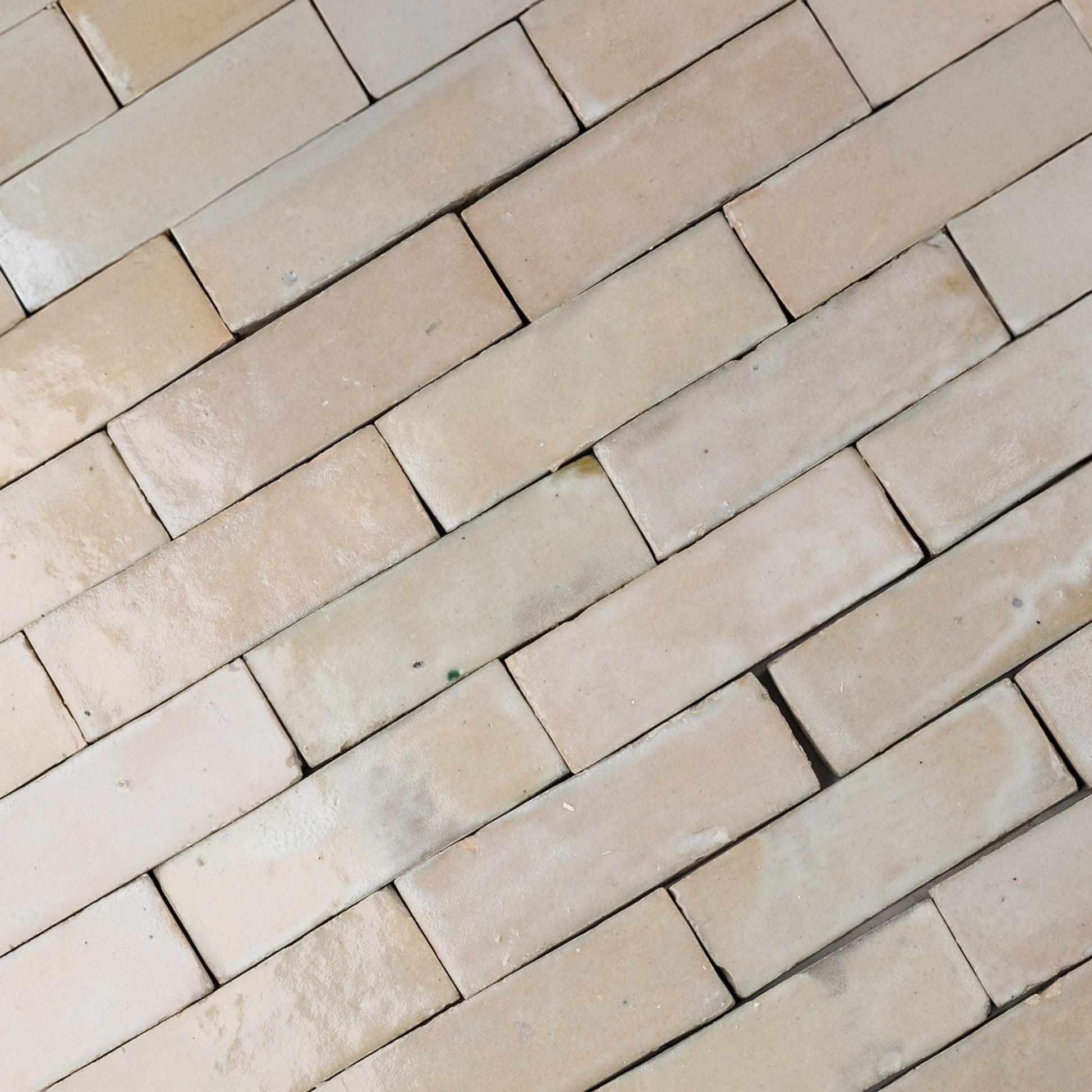 Handmade Moroccan Zellige 2x6 Tan Bejmat Terracotta Tile - Cemento Collection