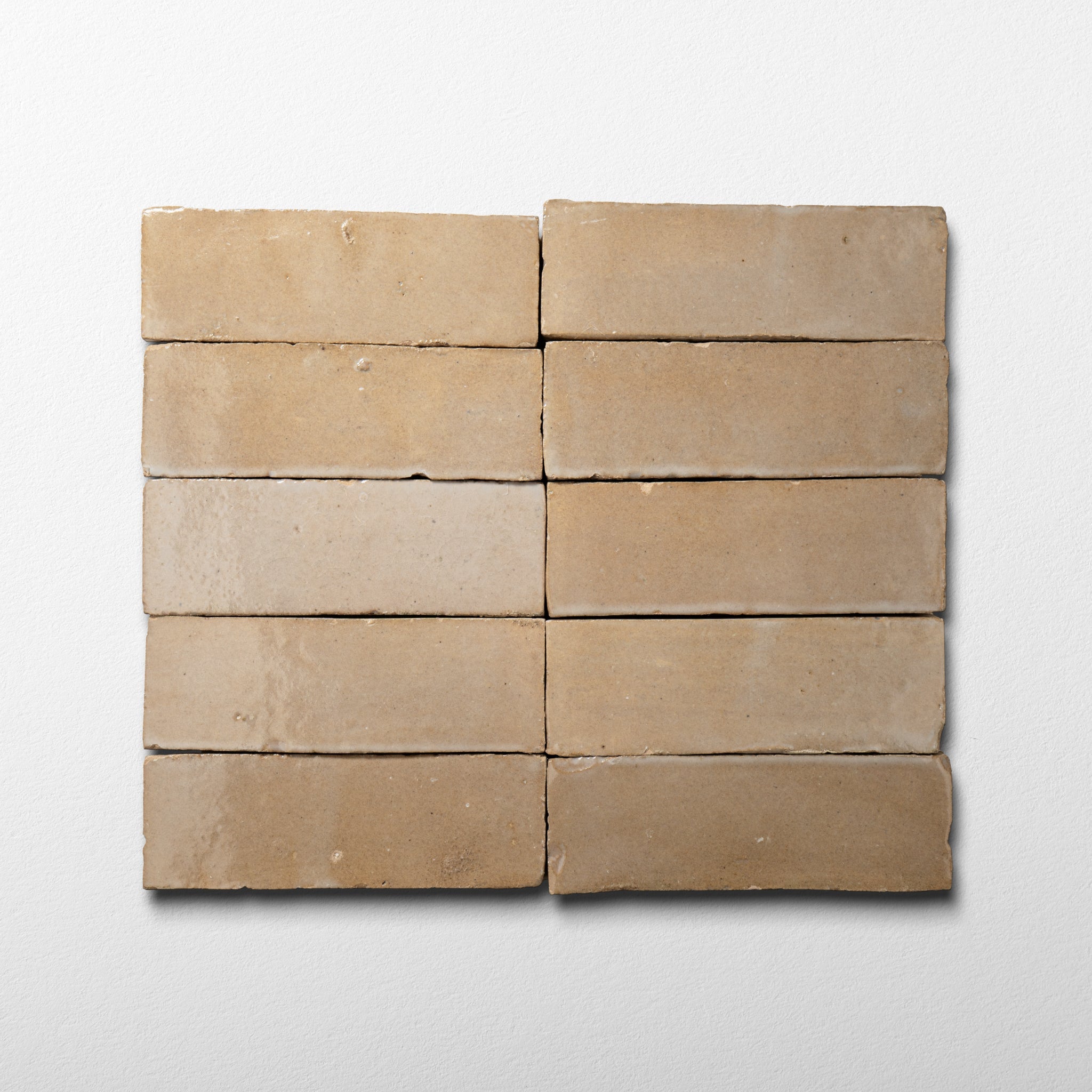 Handmade Moroccan Zellige 2x6 Tan Bejmat Terracotta Tile | Cemento