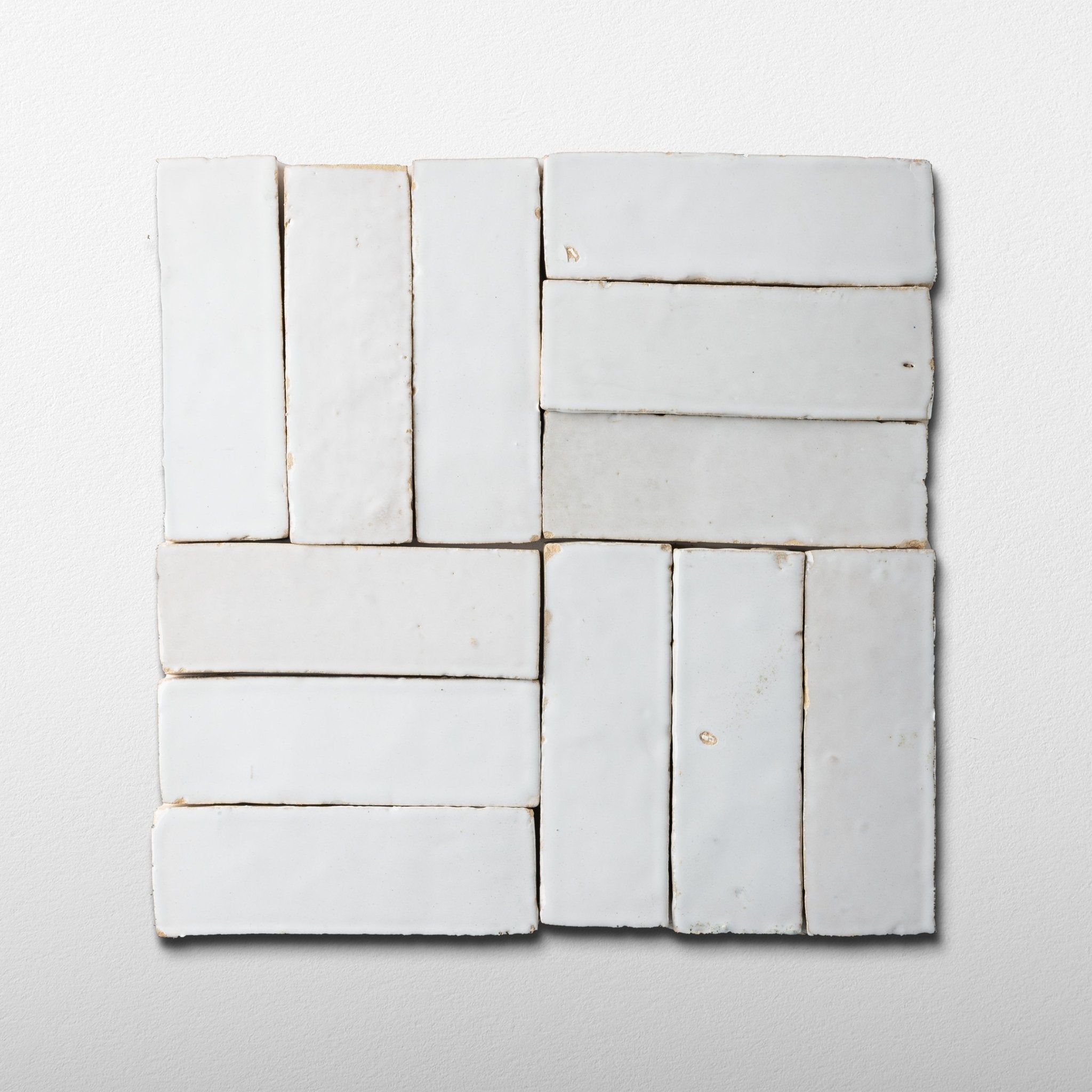 Handmade Moroccan Zellige 2x6 Thick Off White Terracotta Tile
