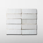 Handmade Moroccan Zellige Thick 2x6 Off White Terracotta Tile - Cemento Collection