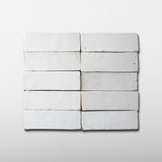 Handmade Moroccan Zellige Thick 2x6 Off White Terracotta Tile - Cemento Collection