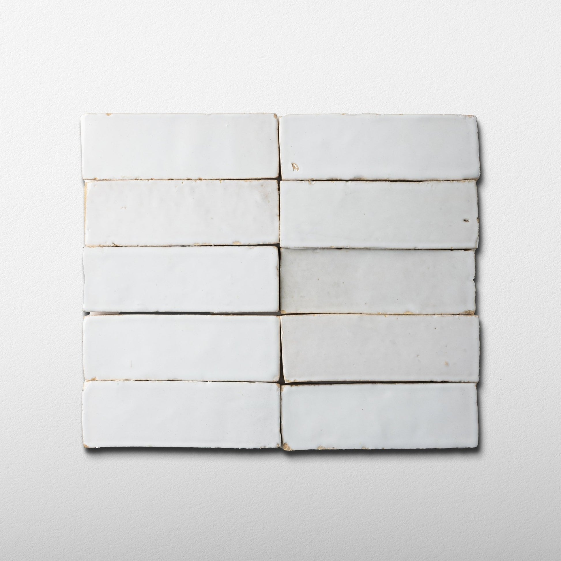 Handmade Moroccan Zellige Thick 2x6 Off White Terracotta Tile - Cemento Collection