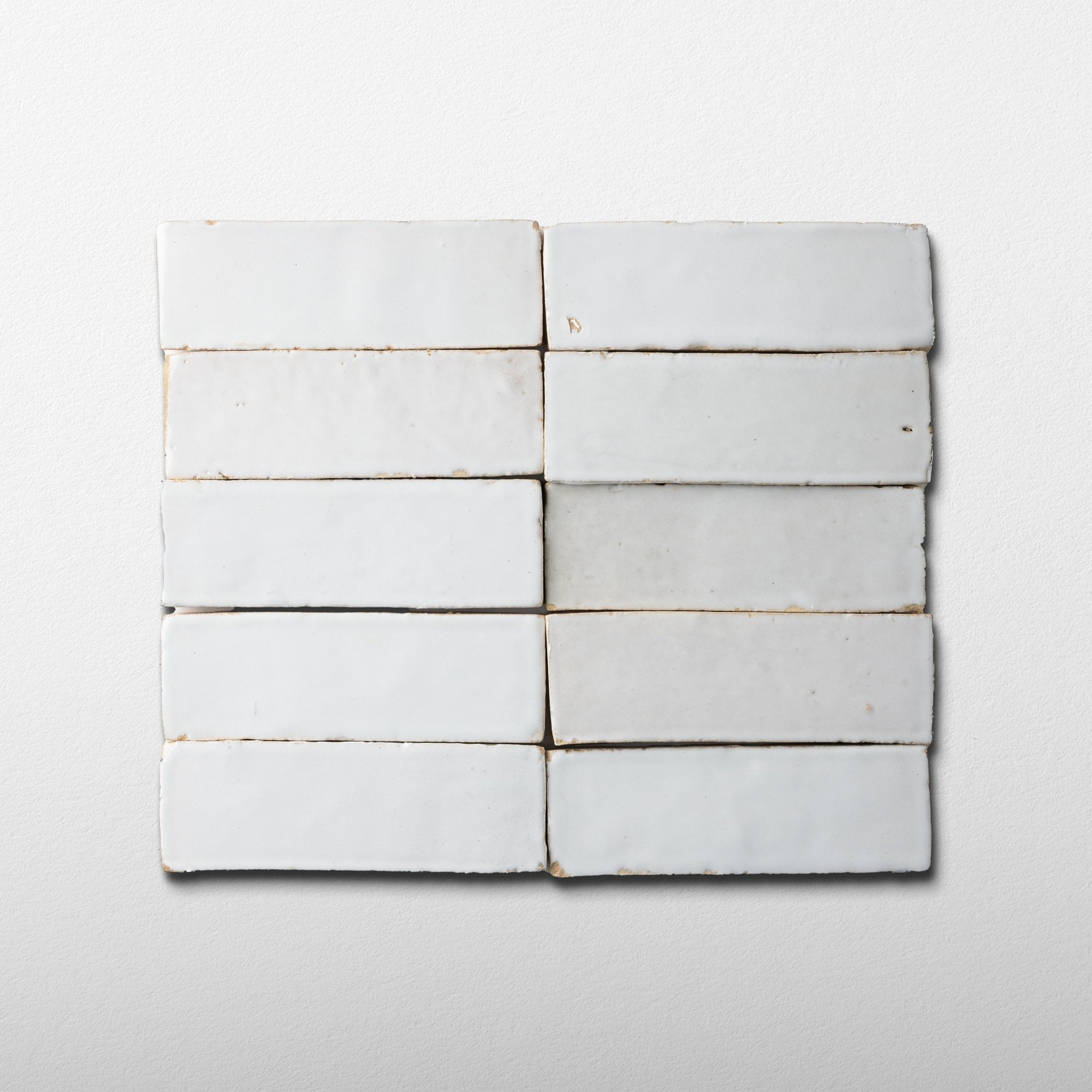 Handmade Moroccan Zellige Thick 2x6 Off White Terracotta Tile - Cemento Collection