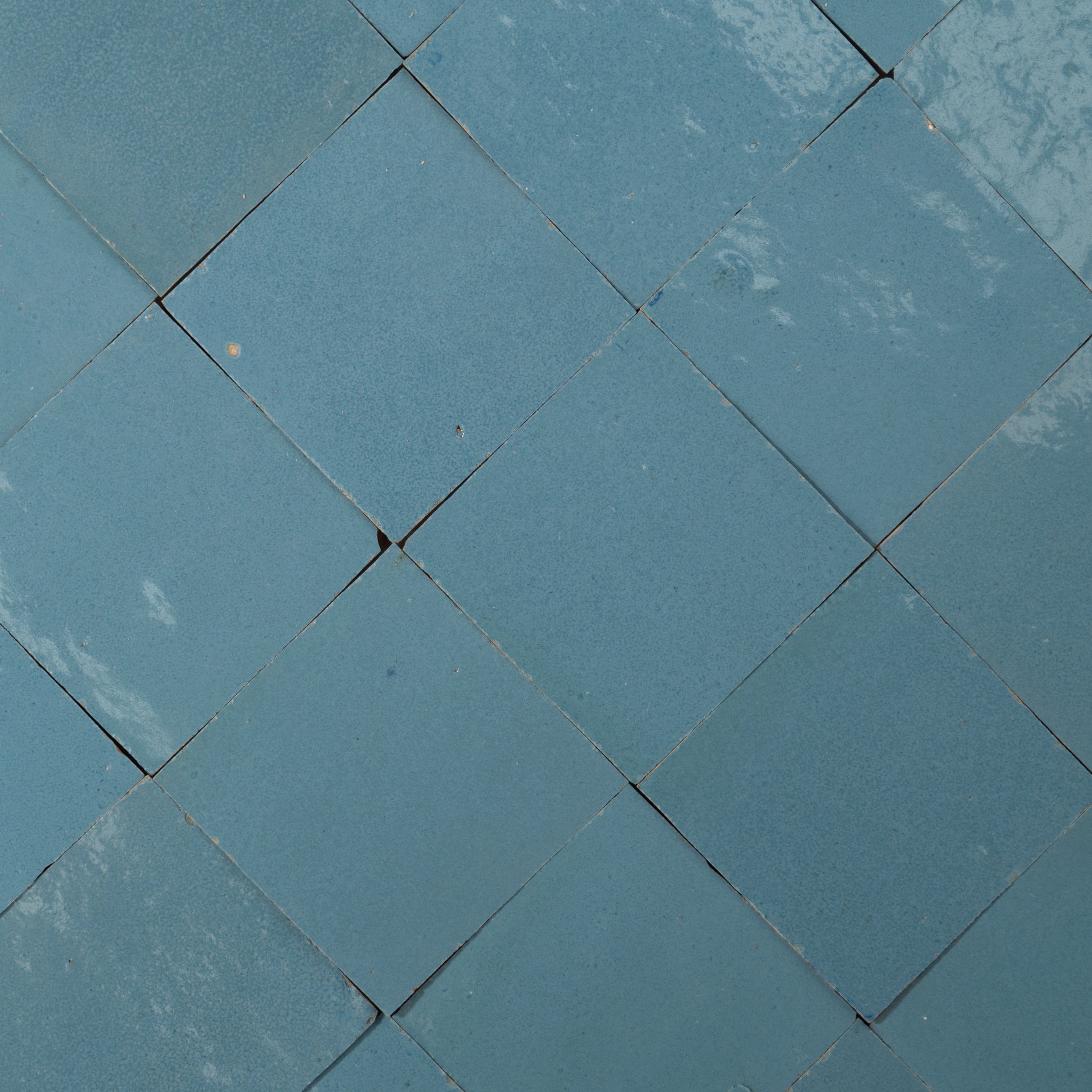 Handmade Moroccan Zellige 4x4 Alaskan Blue Terracotta Tile - Cemento Collection