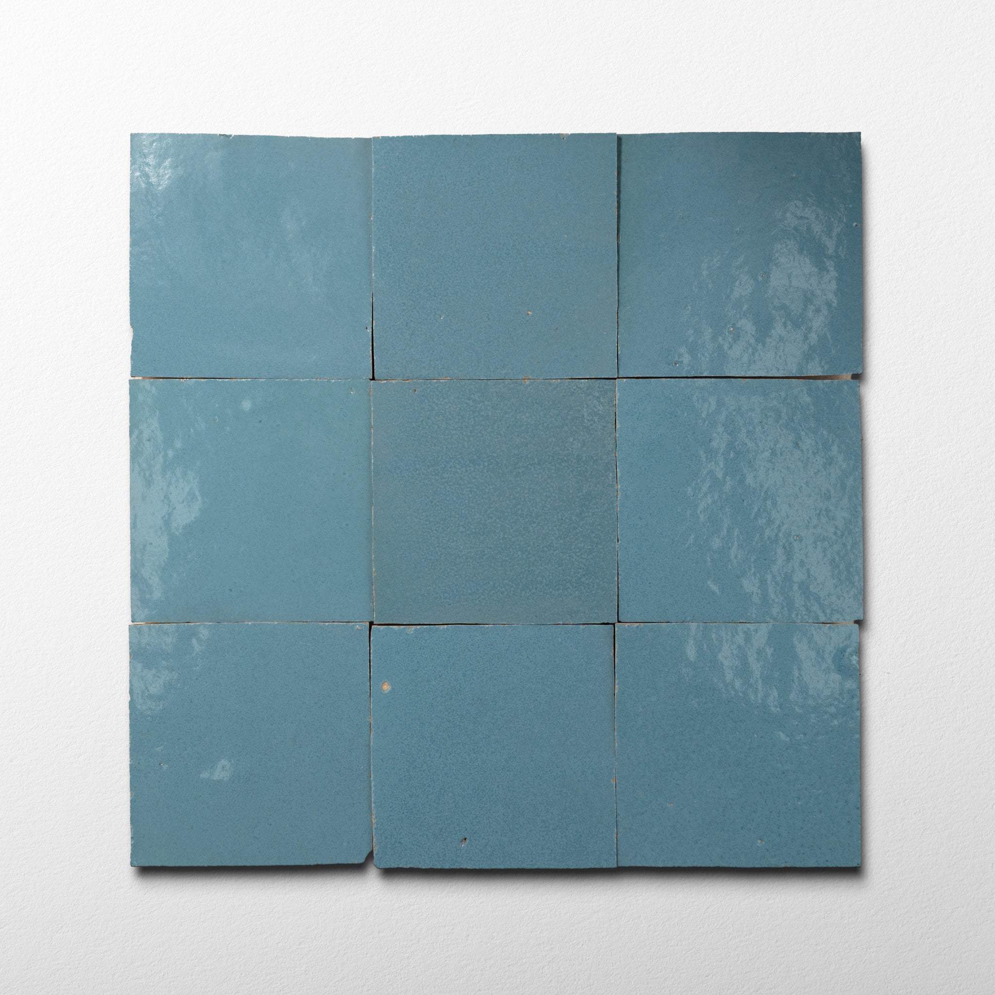 Handmade Moroccan Zellige 4x4 Alaskan Blue Terracotta Tile - Cemento Collection