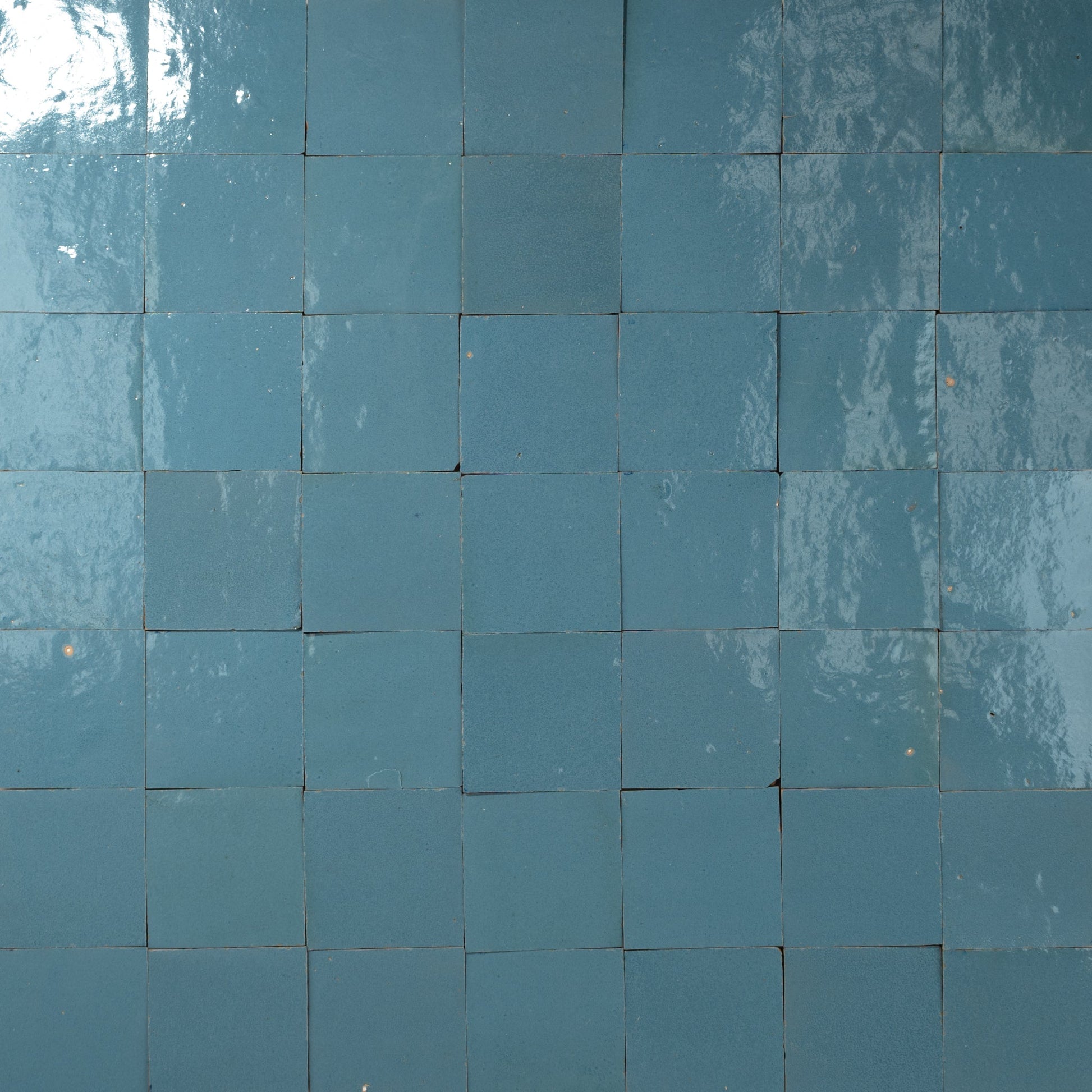Handmade Moroccan Zellige 4x4 Alaskan Blue Terracotta Tile - Cemento Collection