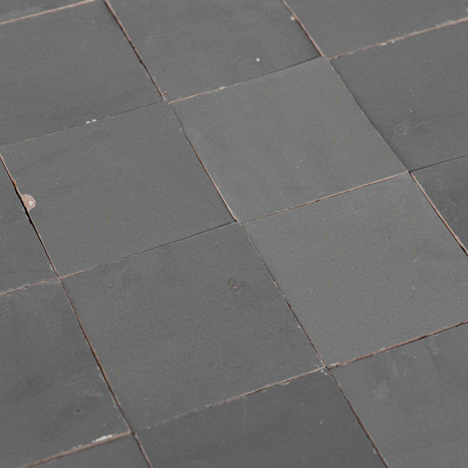 Handmade Moroccan Zellige 4x4 Armor Grey Terracotta Tile - Cemento Collection